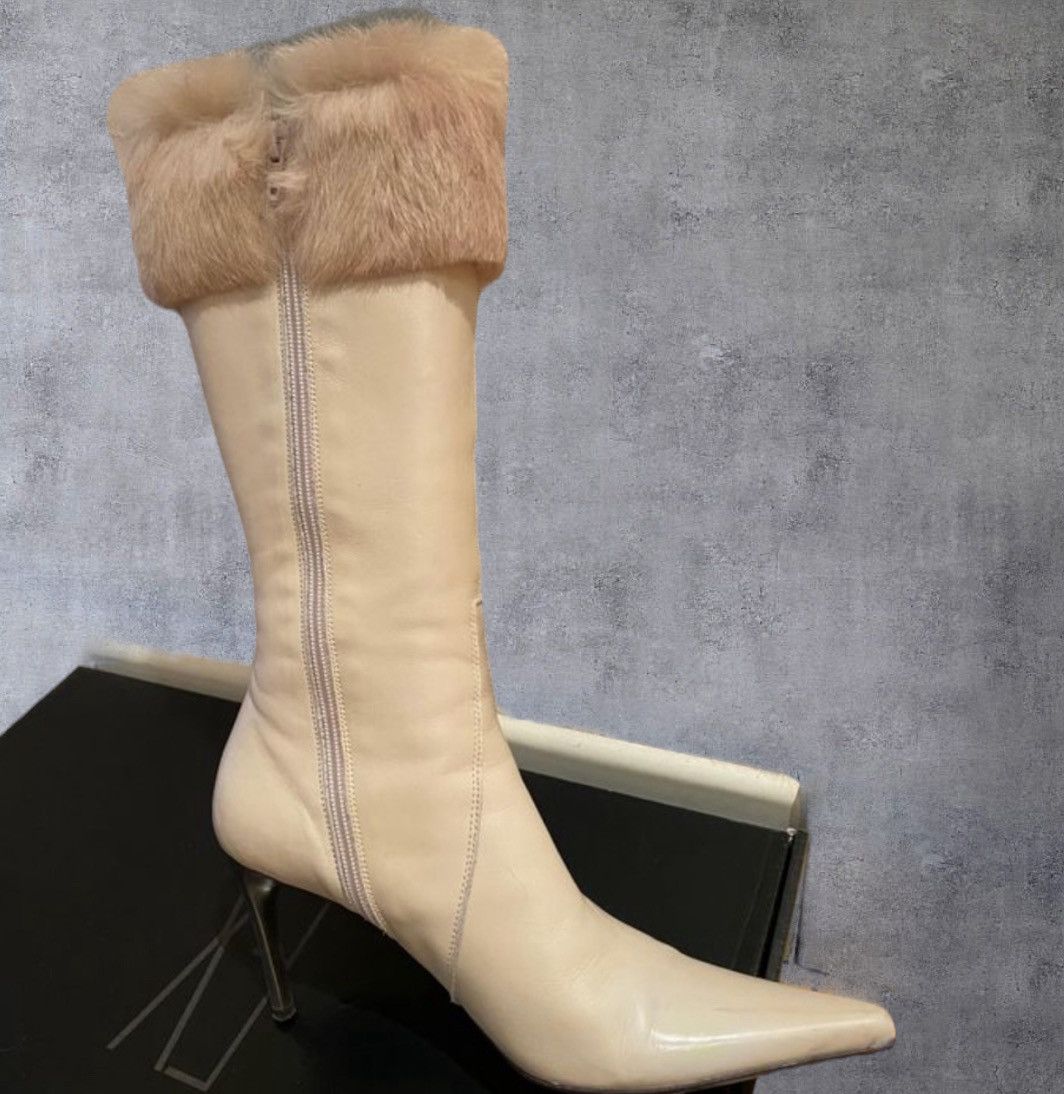 Other Fluxá leather fur boots cream 7 Size US 7 / IT 37 - 3 Thumbnail