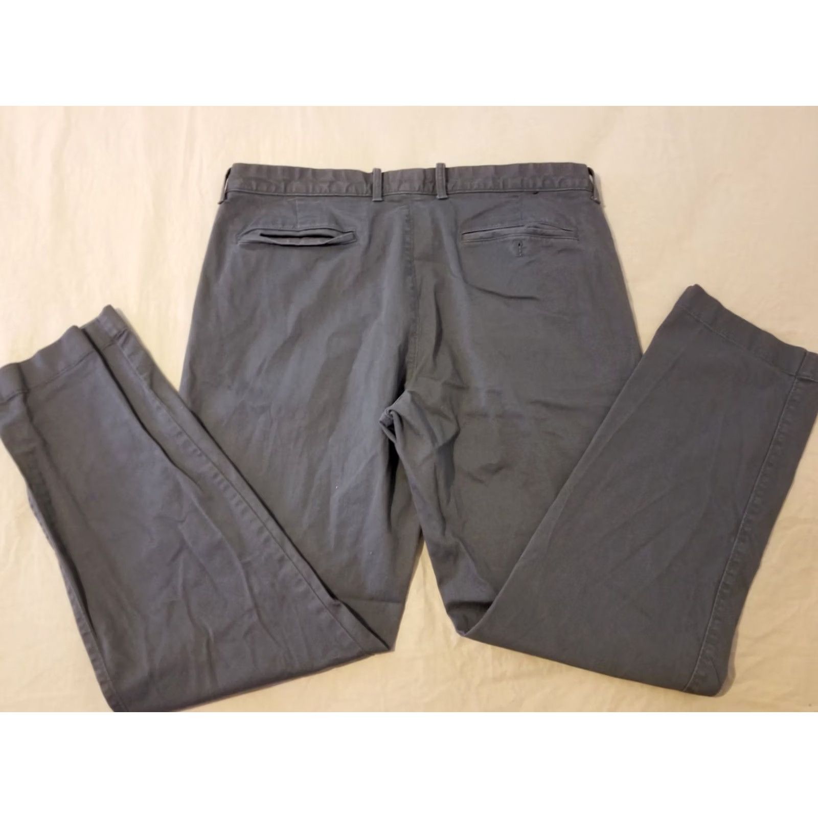 J.Crew Mens J. Crew Gray Chino Trouser Pants 36x32 36x30 Slack Dress Khaki Flat Front Button Mid Rise Straight Leg Cotton Pockets Mens Size US 36 / EU 52 - 2 Thumbnail