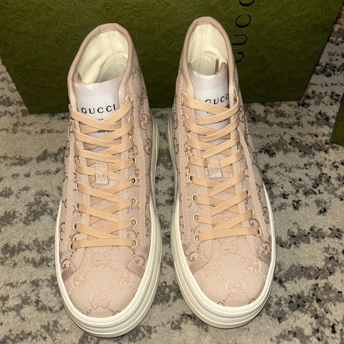 Gucci Gucci GG High Top Sneaker Rose size 38 Size US 8 / IT 38 - 3 Thumbnail