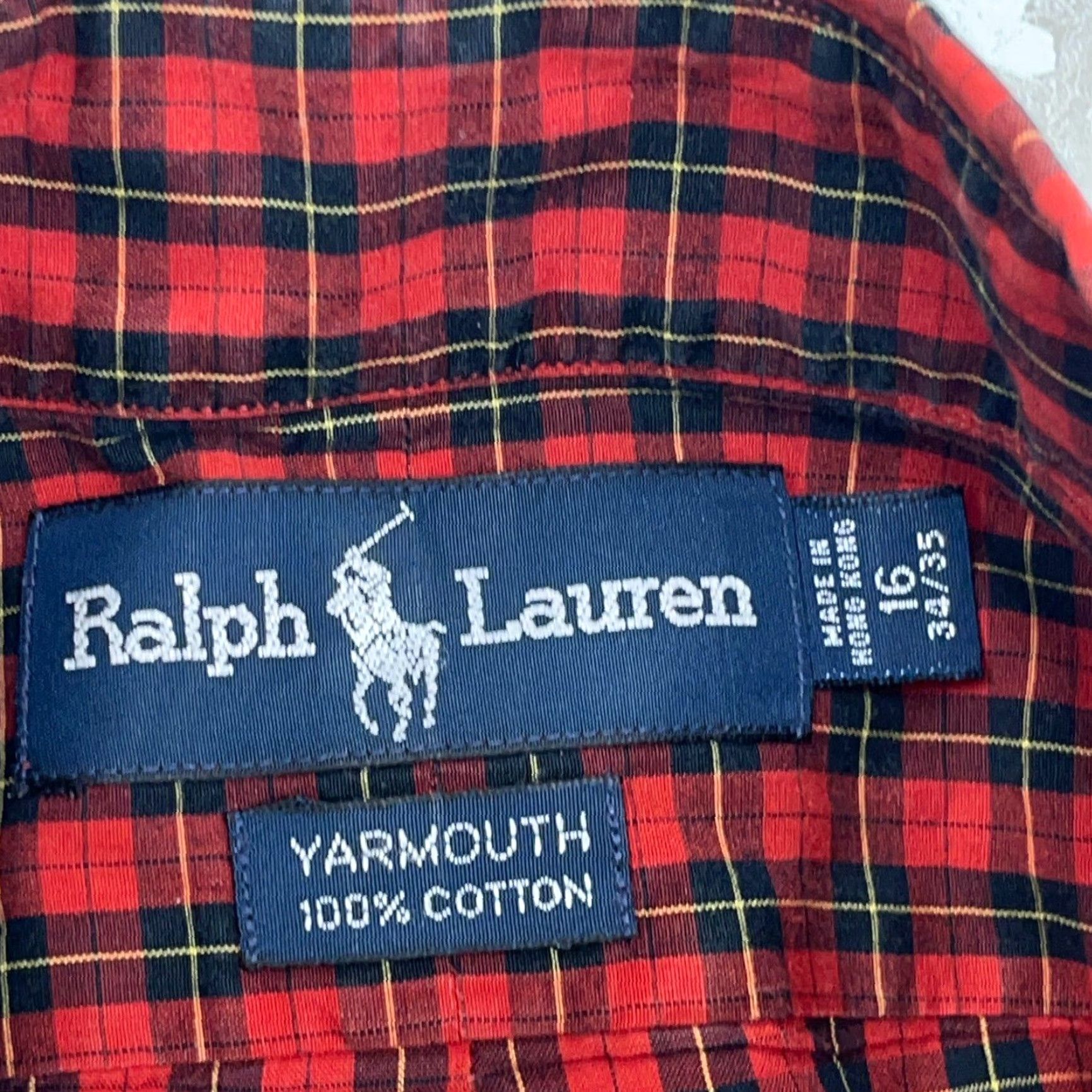 Ralph Lauren Ralph Lauren Shirt Men Button Up Plaid 16 34 Green Red Casual Classic Cotton Long Sleeve Size US L / EU 52-54 / 3 - 5 Thumbnail