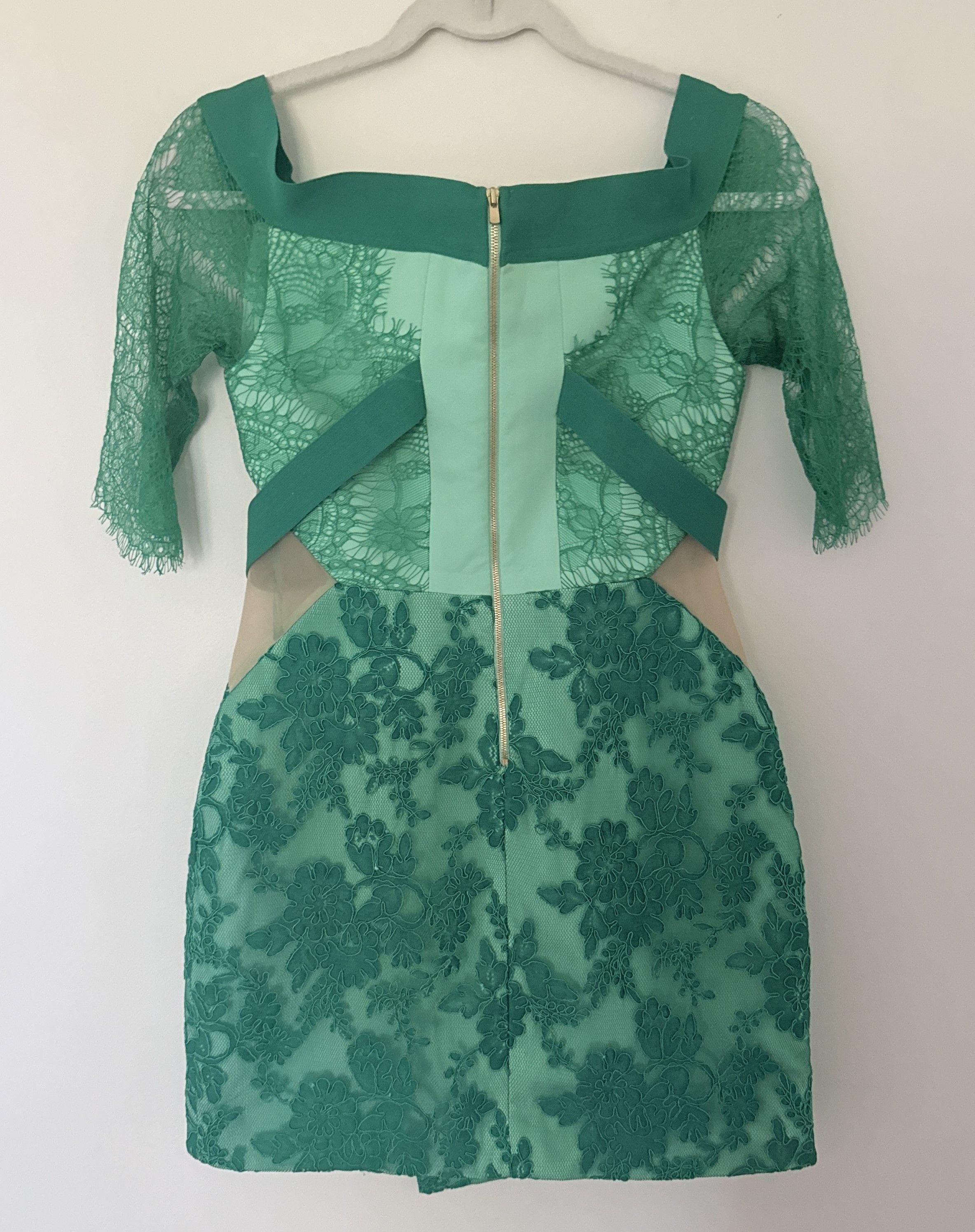 Other Three Floor Lace Is More Dress Jungle Celadon Exposed Zip Size M / US 6-8 / IT 42-44 - 5 Thumbnail