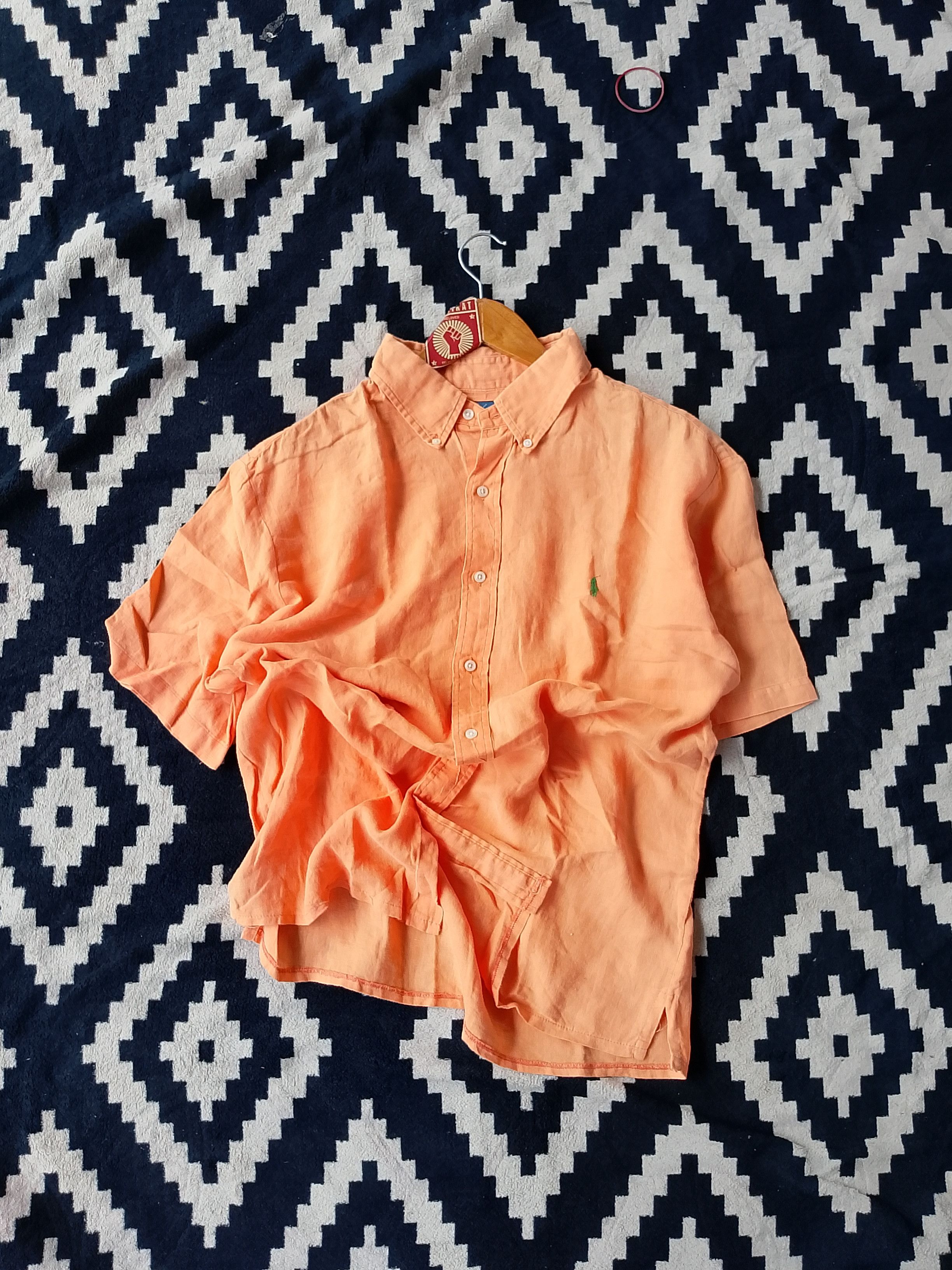 Ralph Lauren Vintage Rare Ralph Lauren Peach Linen Hibiscus High-Summer Size US XL / EU 56 / 4 - 1 Thumbnail