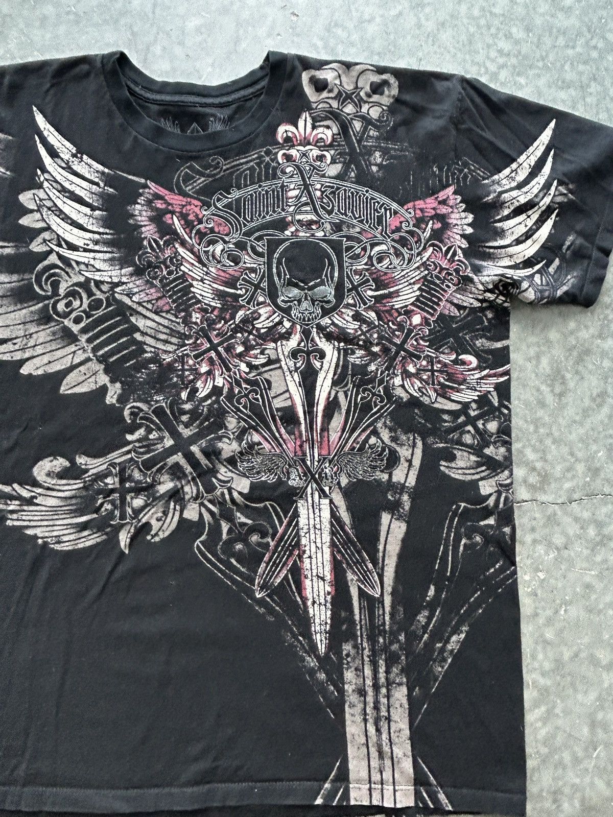 Vintage Vintage Y2K Saint Xzavier Graphic Tee Skater Style Size US XL / EU 56 / 4 - 2 Thumbnail