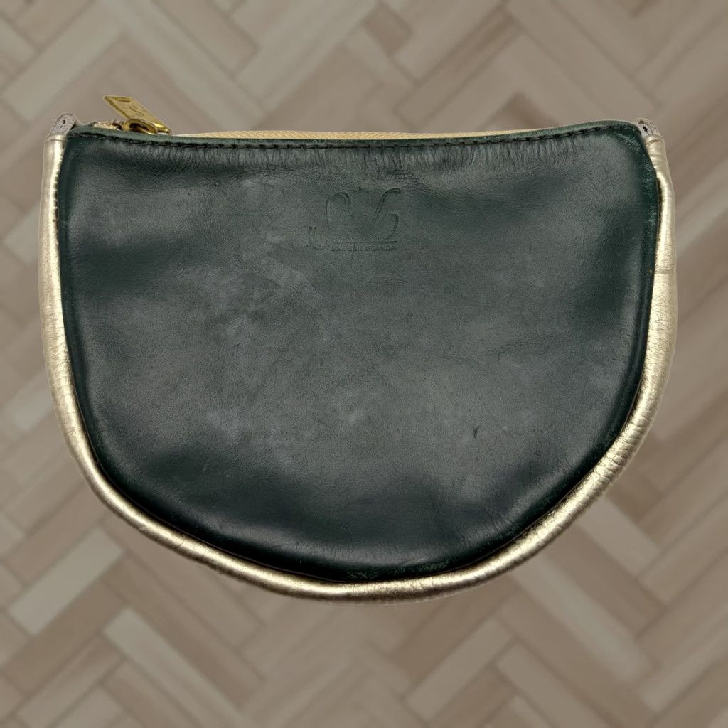 Vintage Sseko Green Leather Medium Crescent Pouch Oiled Agave Gold Zipper Size ONE SIZE - 1 Thumbnail