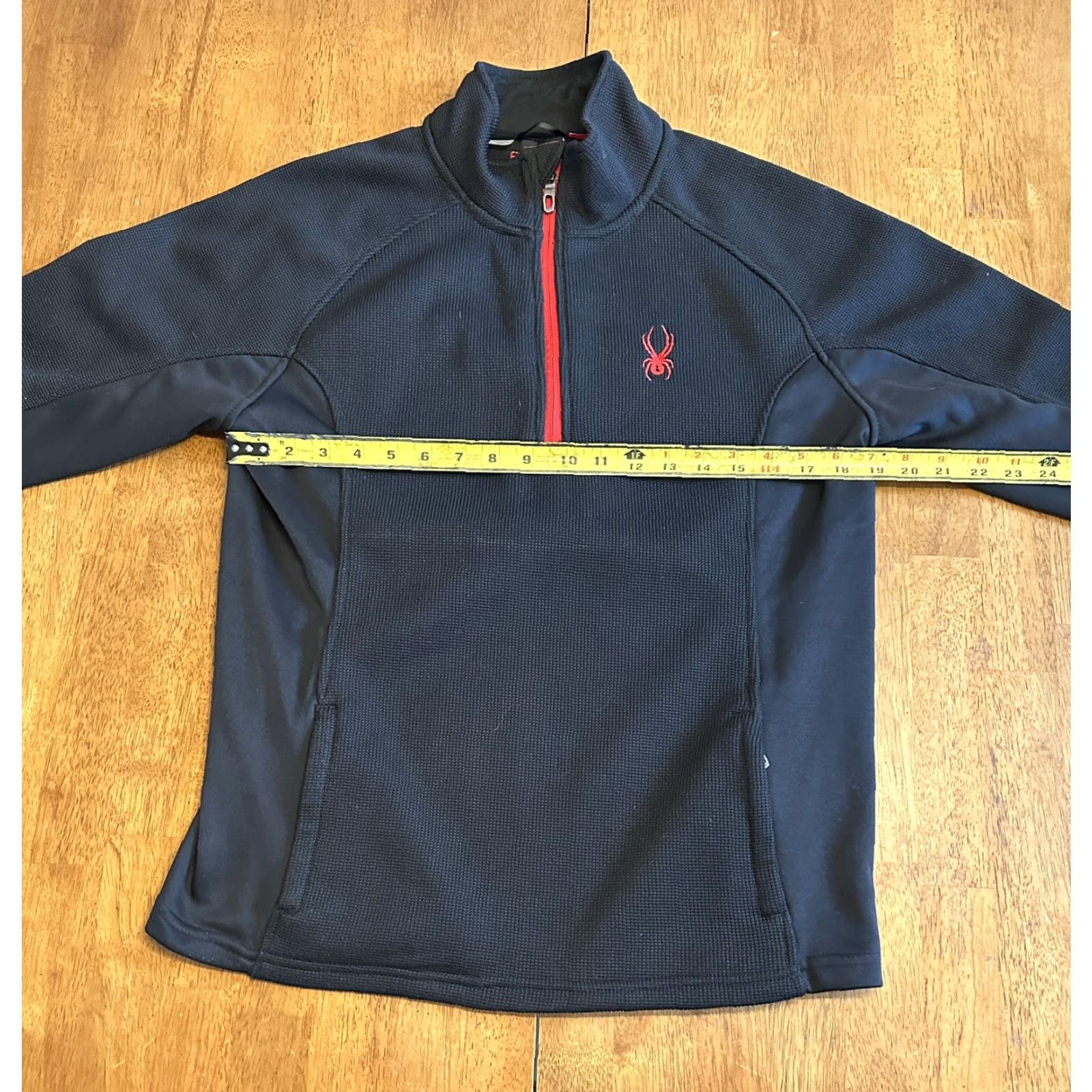 Spyder Spyder Pullover Sweatshirt M Men 1/4 Zip Black Red Lined Fleece Polyester Long Sleeve Size US M / EU 48-50 / 2 - 4 Thumbnail
