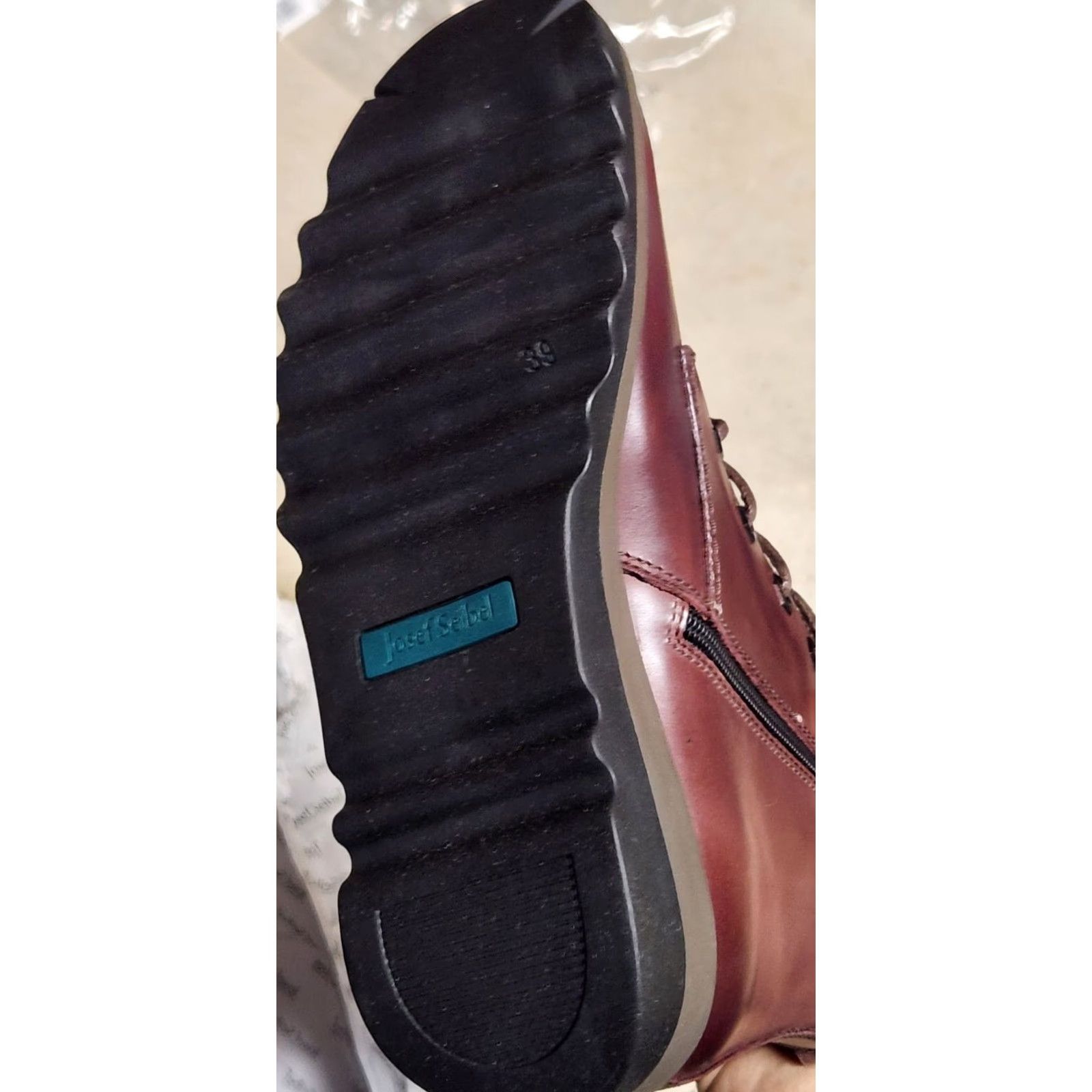 Vintage VINTAGE Josef Seibel Brown Leather ZIP Nashville Bordo-kombi Combat Boot Wmns 8 NEW Size US 8 / IT 38 - 3 Thumbnail