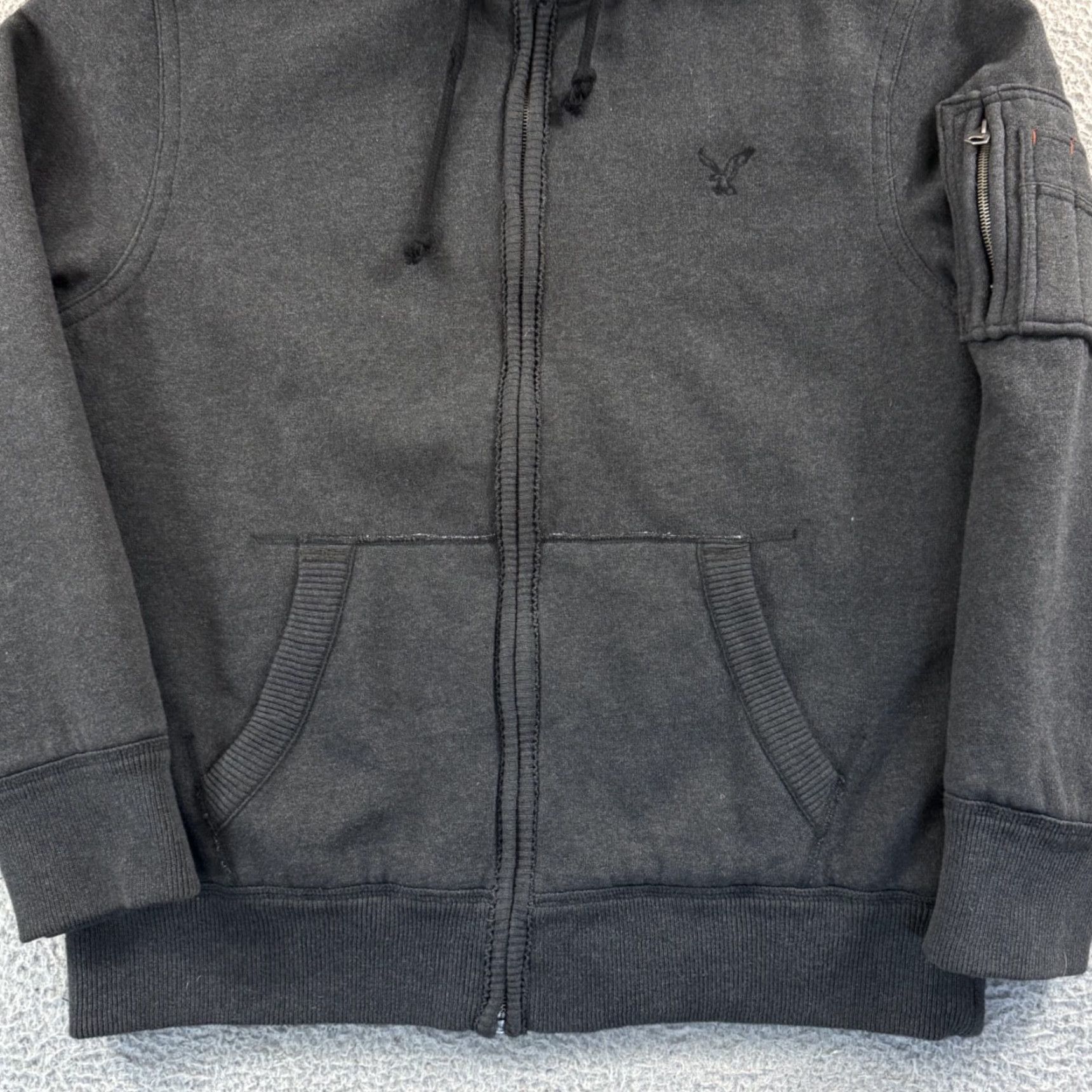 American Eagle Outfitters VINTAGE American Eagle Jacket Mens XL Gray Fur Hoodie Camo Lined Zip Outdoor Y2K Size US XL / EU 56 / 4 - 2 Thumbnail