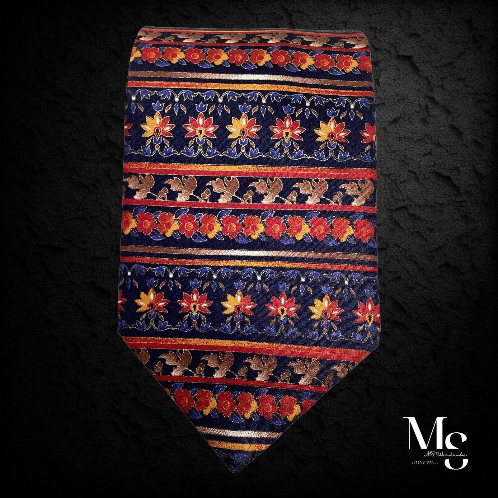 Zilli Zilli Blue Red Floral Luxury Silk Tie Hand Made In Italy Size ONE SIZE - 6 Thumbnail