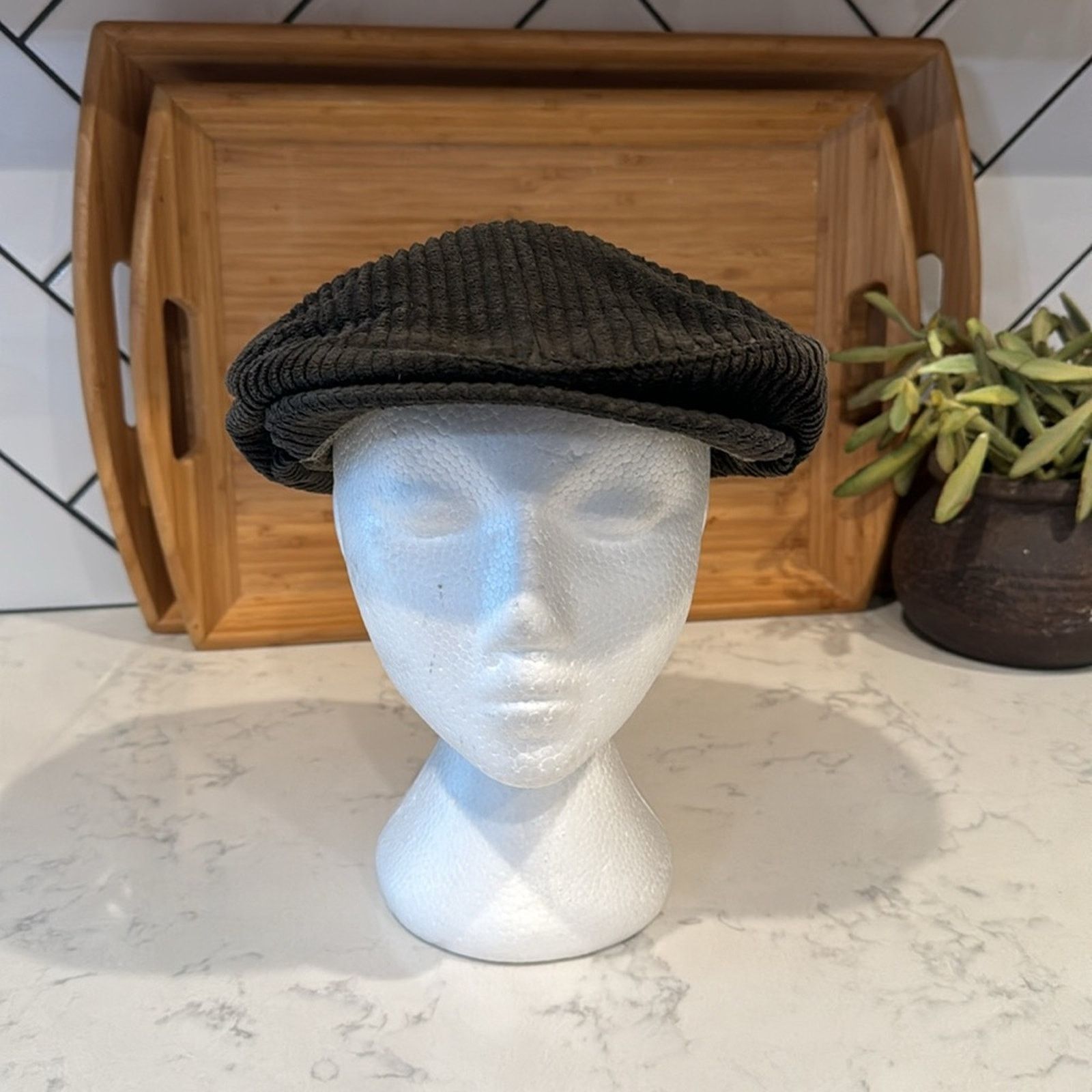 Other UK Vintage Scandia Woods Brown Corduroy Newsboy Cap 50s sz l/XL Size ONE SIZE - 2 Thumbnail