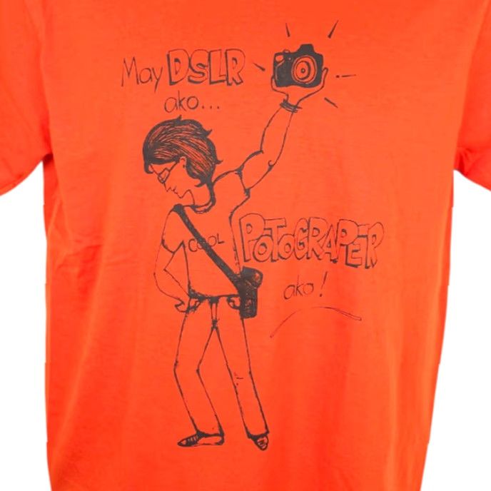 Vintage DSLR Photographer T Shirt Mens Size Medium Orange Philippines Photography Shirt Travel Vacation Tourist souvenir 2010s Mens Size US M / EU 48-50 / 2 - 2 Thumbnail