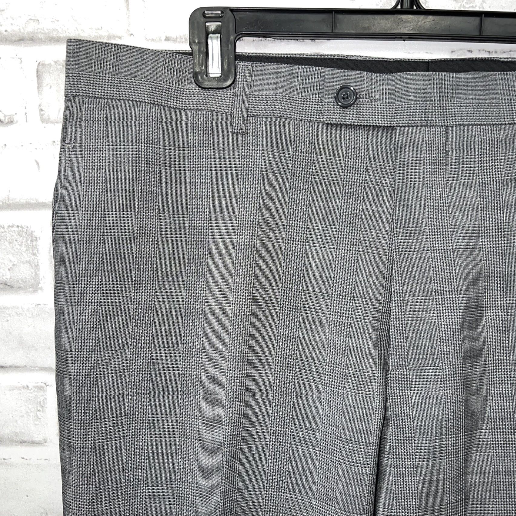 Vintage NWT Calibrate Dress Pants Mens 38x36.5 Gray Not Hemmed Traditional Inseam 36 Office Wear Pants Mens Size US 38 / EU 54 - 2 Thumbnail