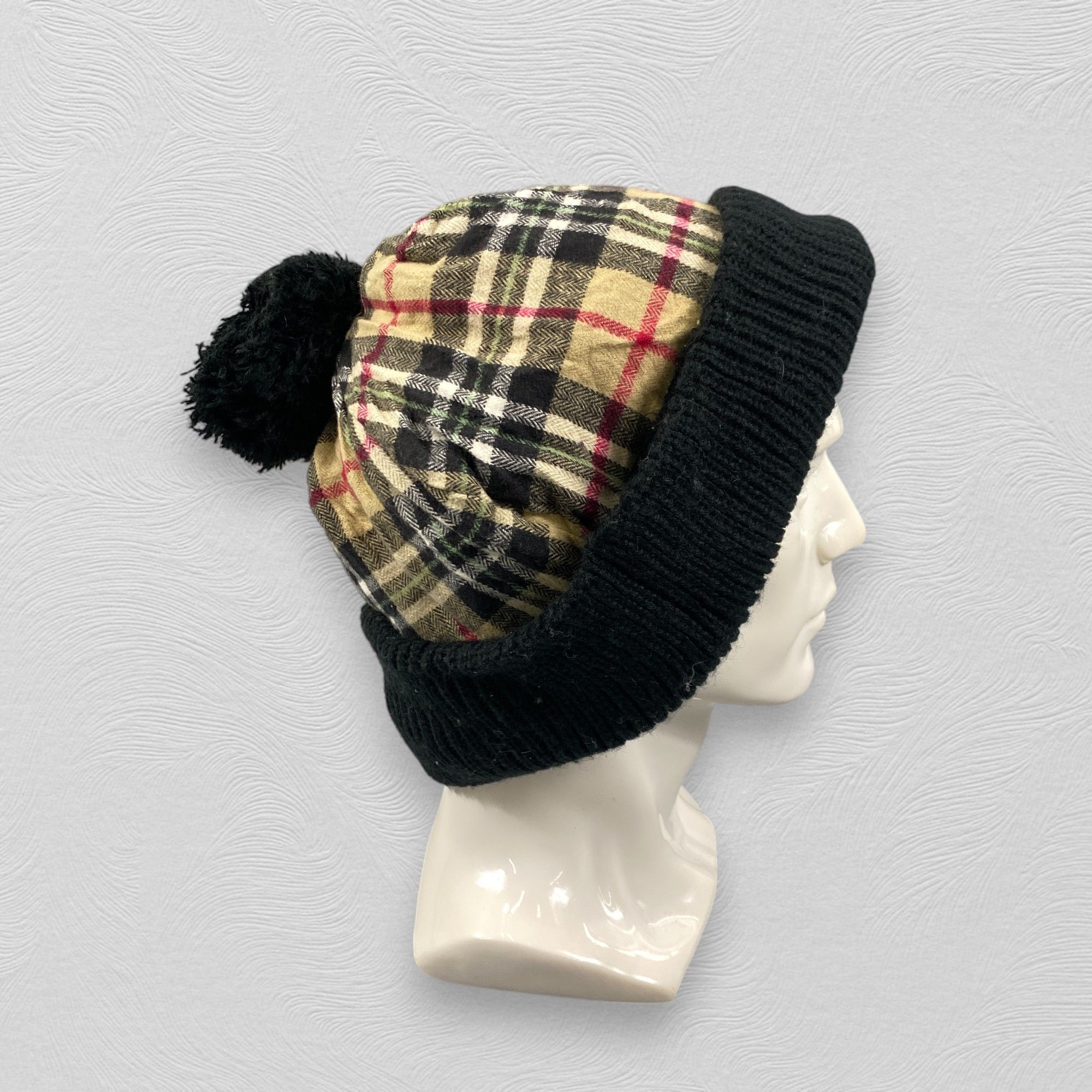 Japanese Brand Checked Snow Cap Beanie Hat -BN1110 Size ONE SIZE - 3 Thumbnail