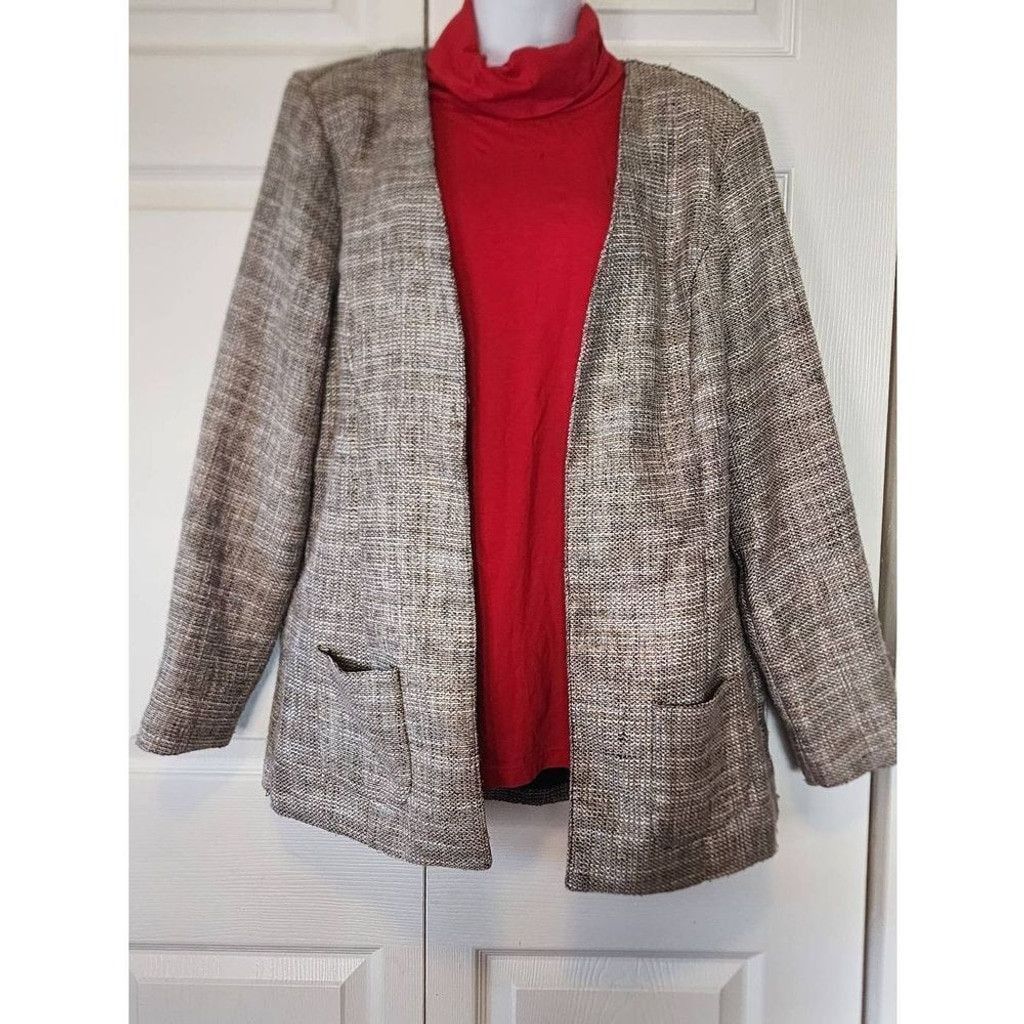 Other Christopher & Banks Tan Blazer Size L / US 10 / IT 46 - 3 Thumbnail
