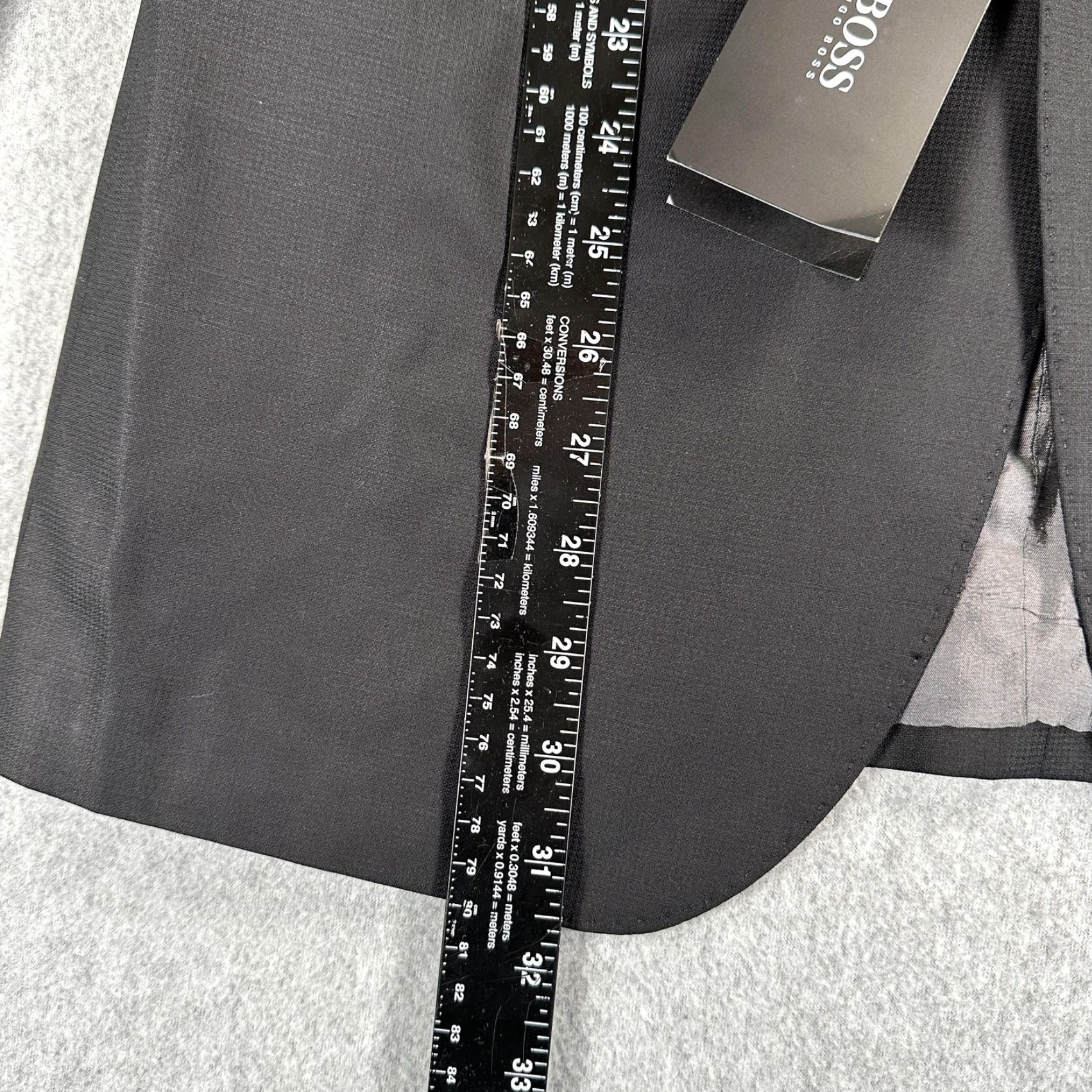 Hugo Boss HUGO BOSS Blazer Sport Coat Mens 40L Black Ryan1 Win1 Suit Jacket Two-Button Notch Lapel Long Classic Business Formal Wedding Jacket Mens Size 40R - 5 Thumbnail
