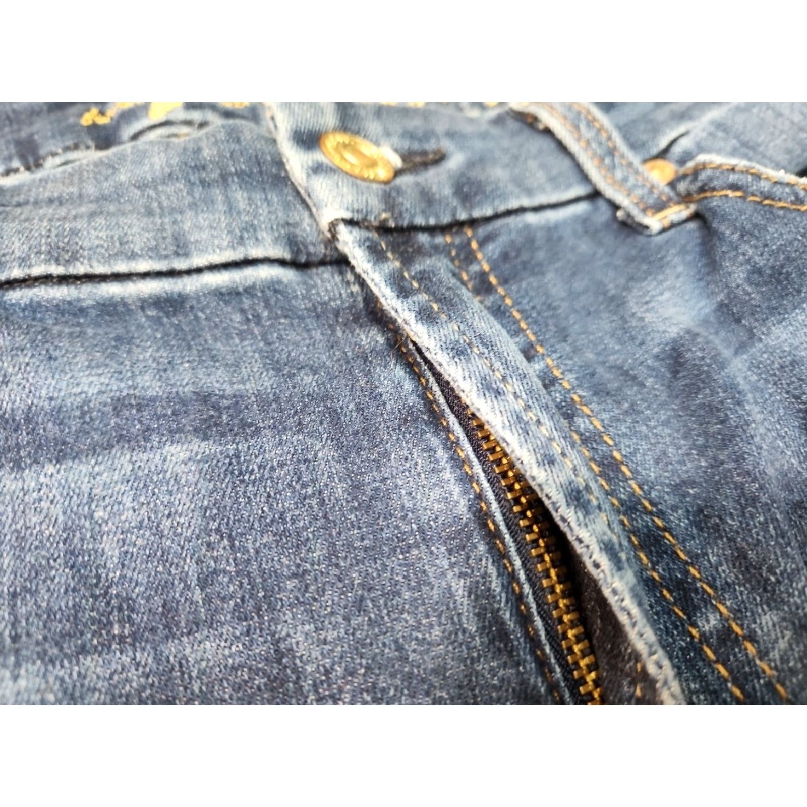 7 For All Mankind 7 for All Mankind Womens Kimmie Straight Jeans Size 31 Fade Wash Blue Regular fit 5-Pocket Denim Cotton Blend Cotton VINTAGE? Size 24" / US 00 / IT 34 - 4 Thumbnail