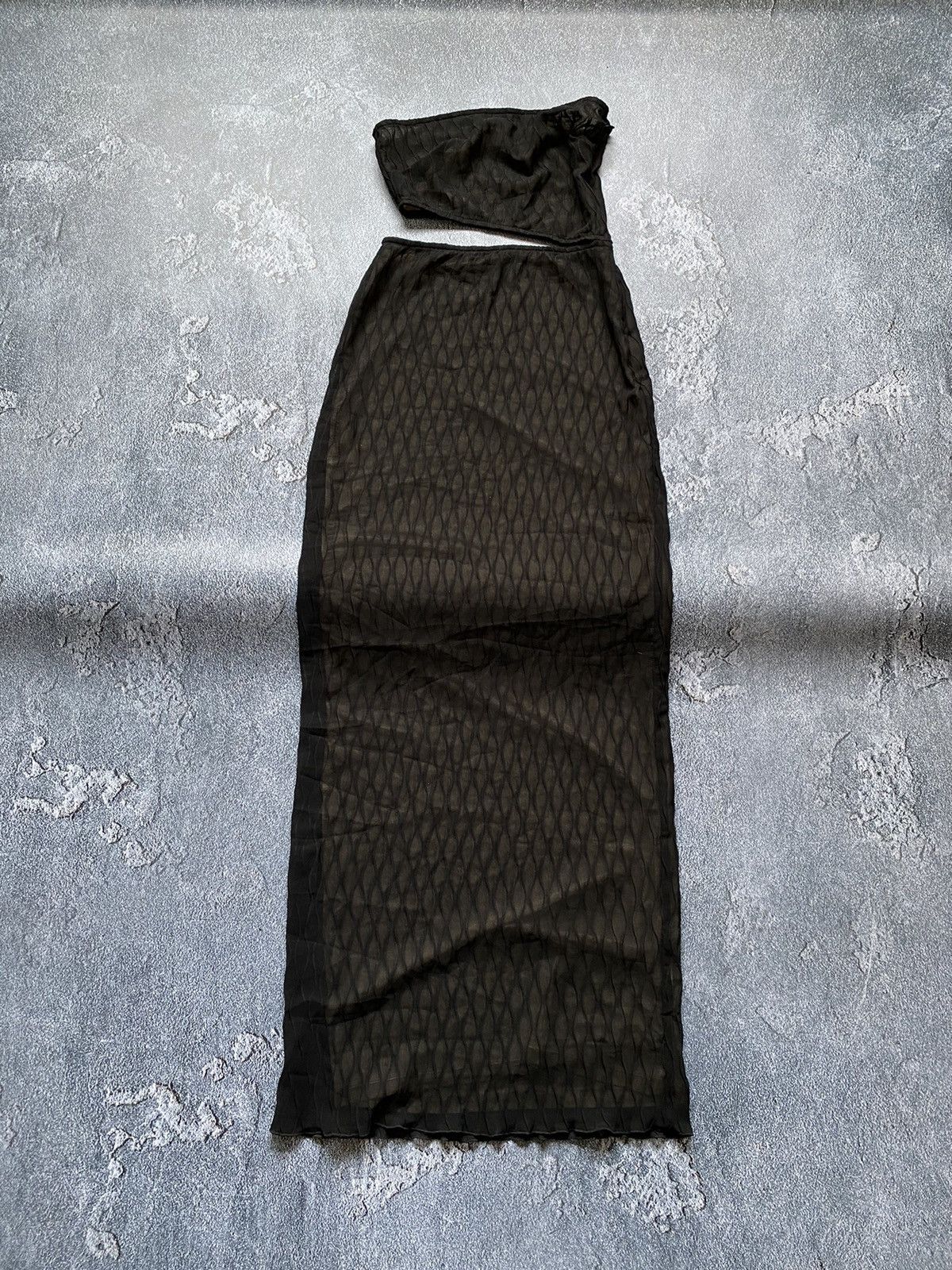 Designer MESHKI CHRISTINE WAVE PLEAT MAXI DRESS WITH CUT OUT BLACK Size XXS / US 00 / IT 34 - 5 Thumbnail