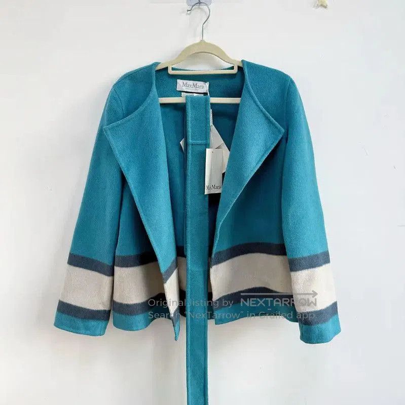 MaxMara Spring Autumn Wool Cardigan in Lake Blue .