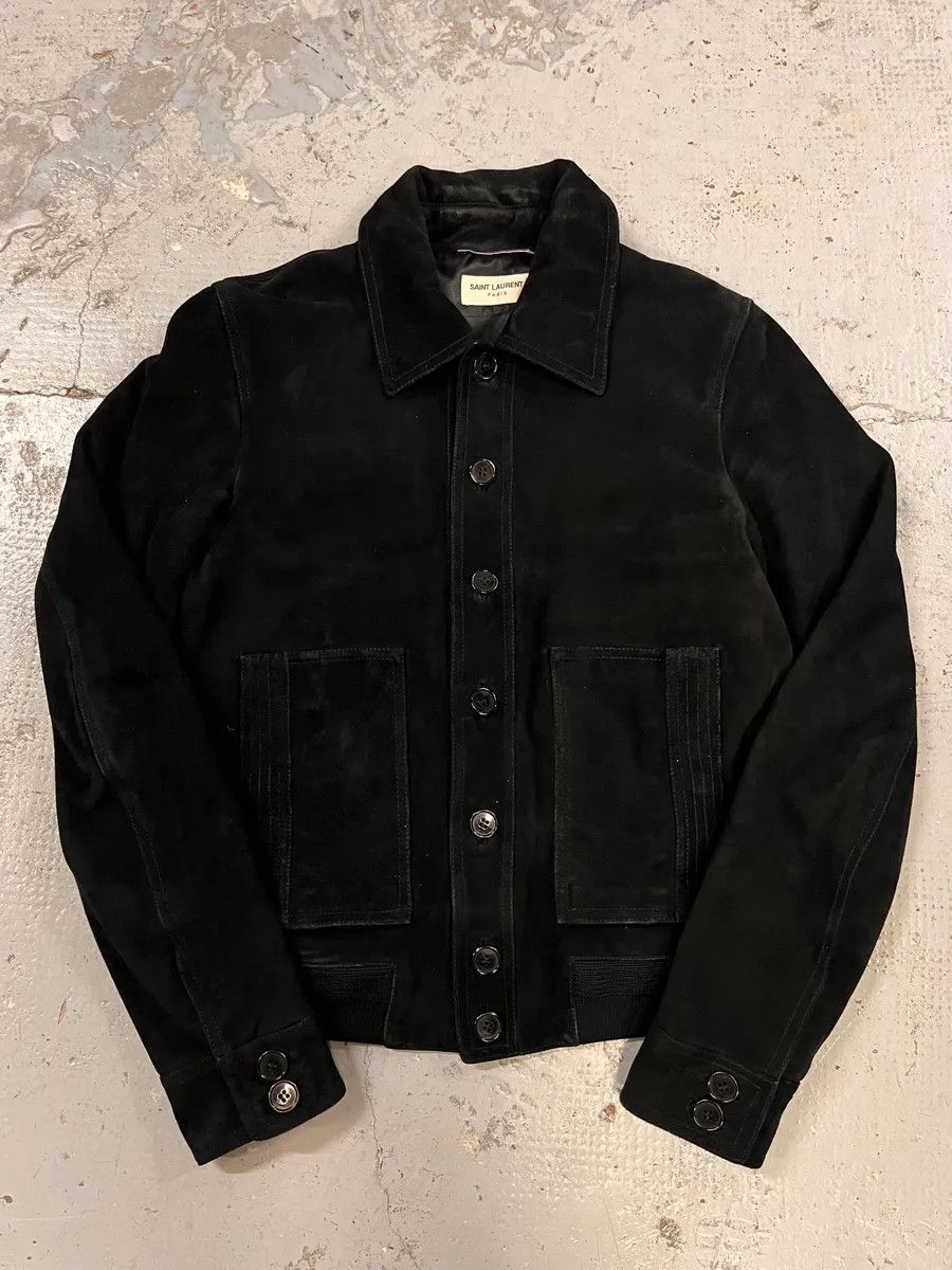 Saint Laurent Paris AW2017 Saint Laurent Black Goat Suede Leather Trucker Jacket Size US S / EU 44-46 / 1 - 4 Thumbnail