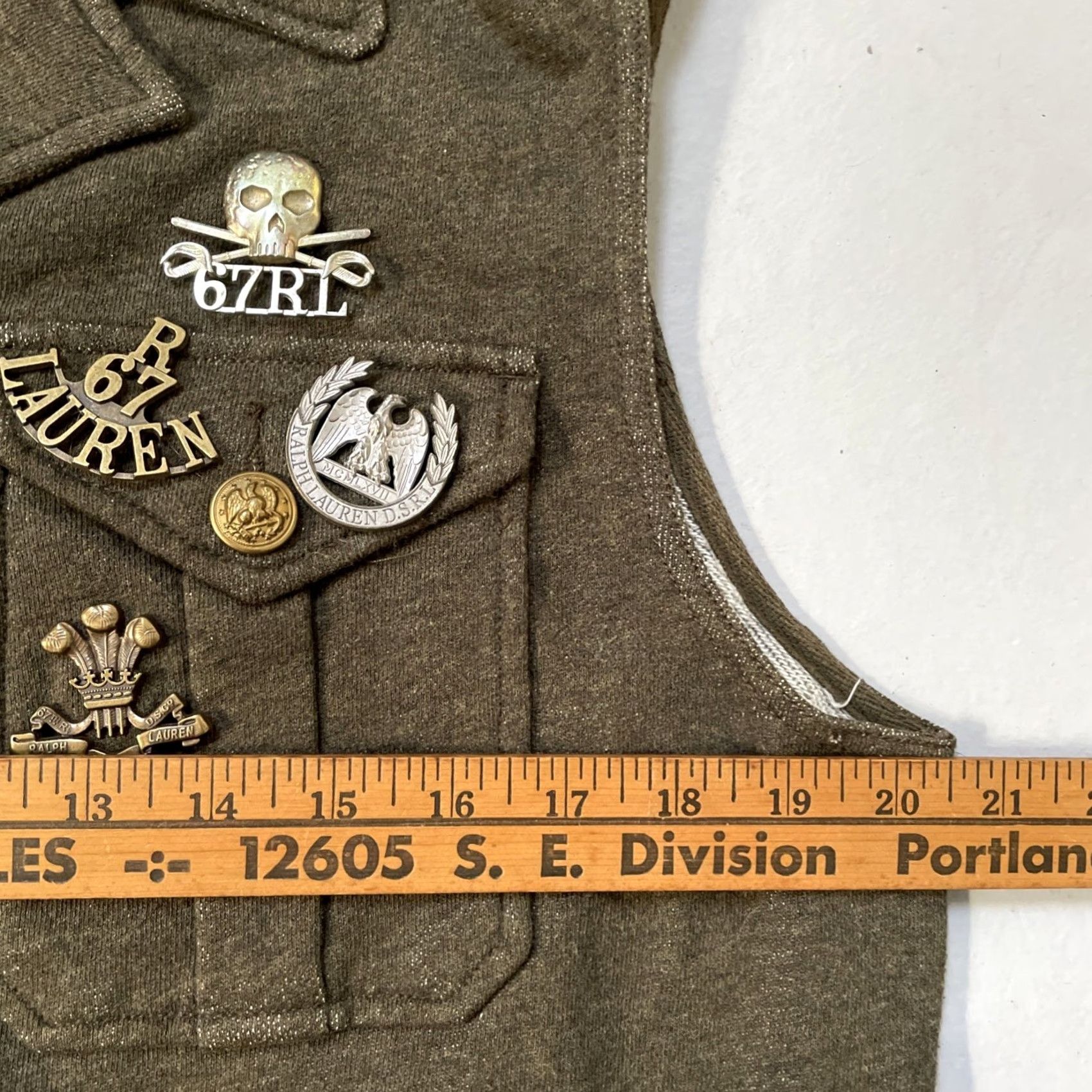 Vintage Denim & Supply Ralph Lauren Women’s Vintage Military Style Army Officer Vest L Green Army 40s 30s Americana Heritage Captain Field Womens Size L / US 10 / IT 46 - 3 Thumbnail