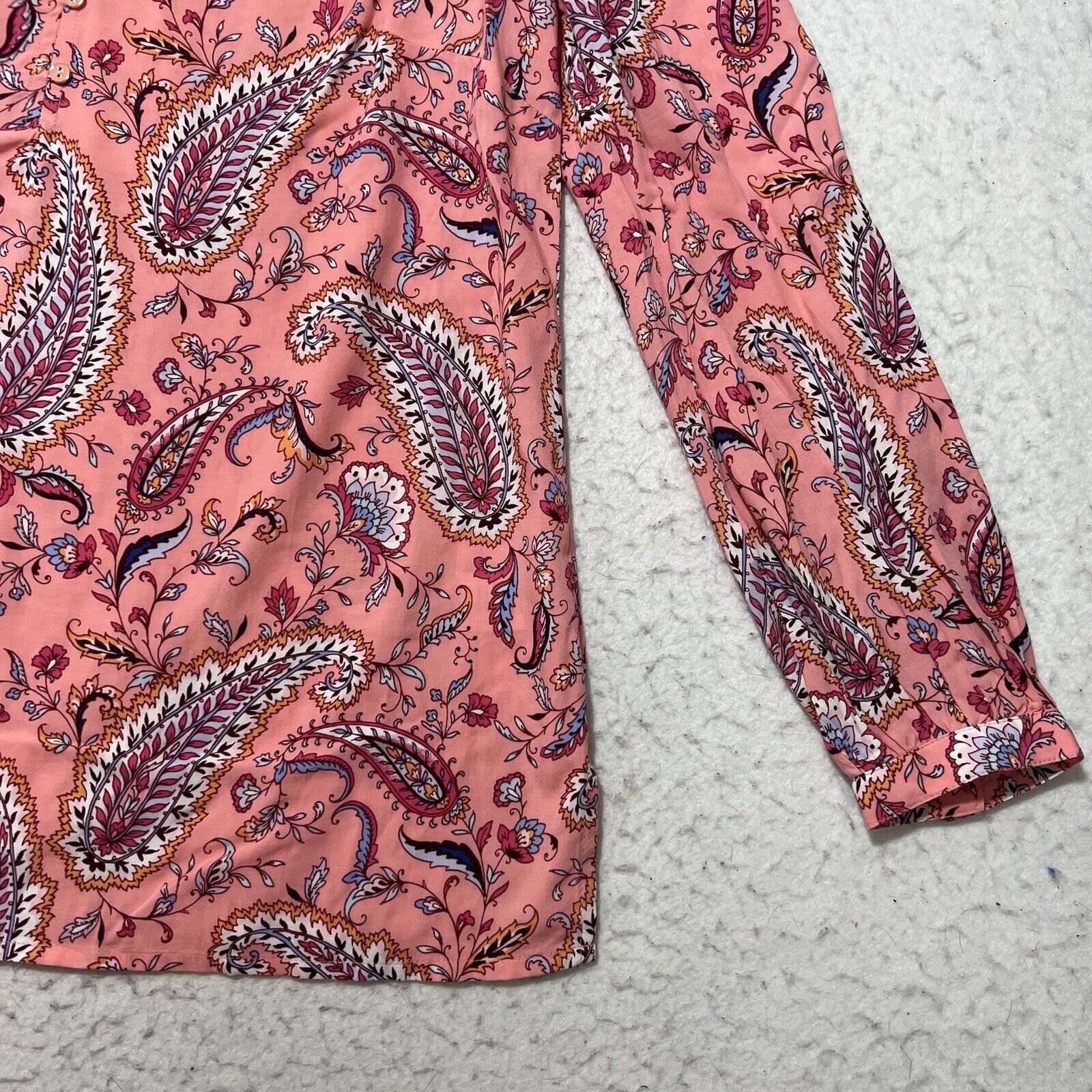 Other Talbots Small Pink Paisley Blouse Button Up Colorful Top Size S / US 4 / IT 40 - 5 Thumbnail