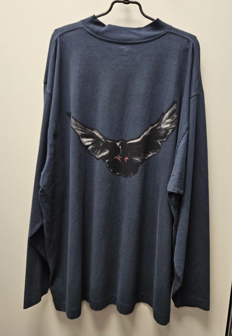 image of Balenciaga Gap Dove Longsleeve Tee in Dark Blue, Men's (Size Small)