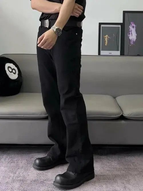 Jean Black Stacked Flare Denim Jeans Size US 32 / EU 48 - 1 Thumbnail