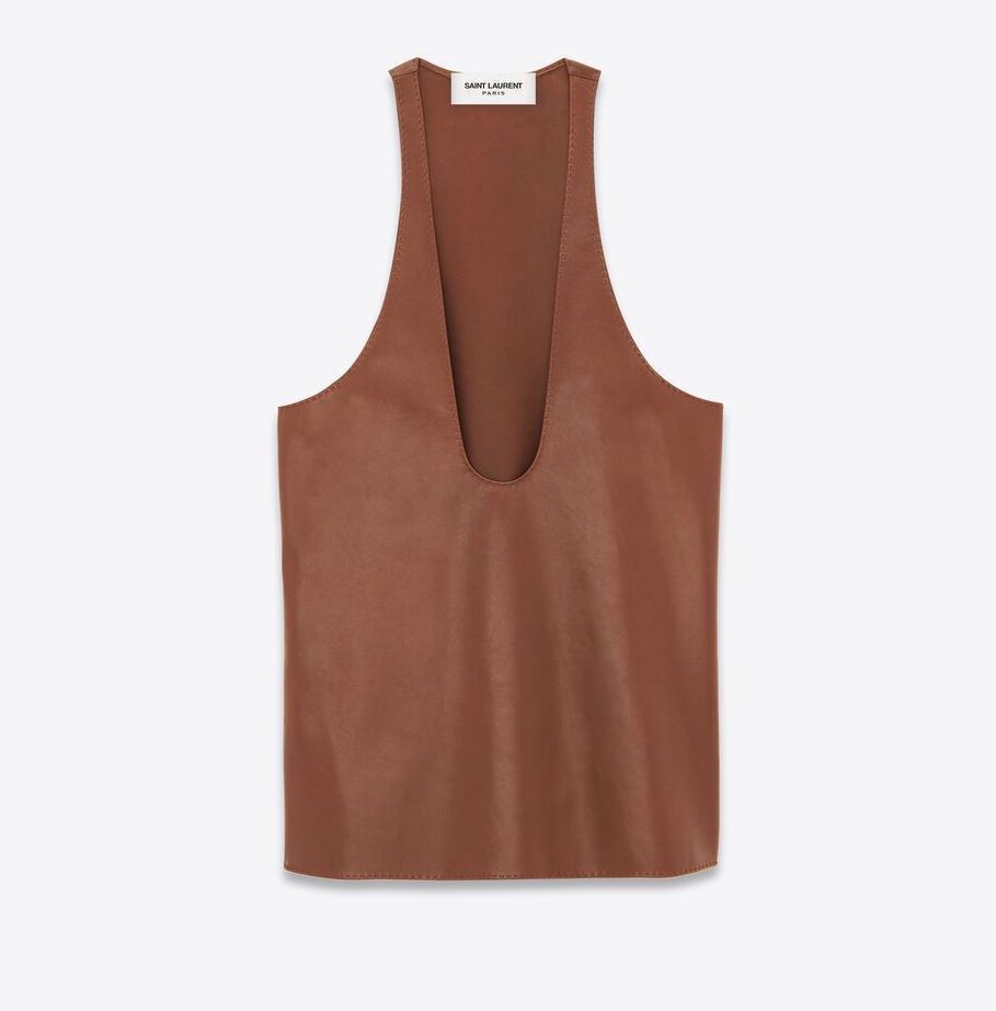 Saint Laurent Paris o1tp1o0125 Tank Top in Brown Size XS / US 0-2 / IT 36-38 - 1 Thumbnail