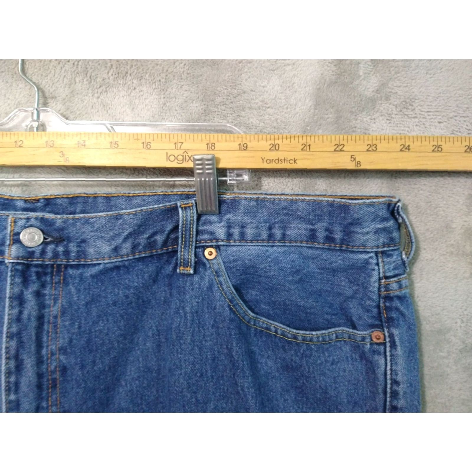 Levi's VINTAGE Levi's Jeans 550 Men - 50x30 Blue Denim Relaxed Tapered Fit 5-Pocket Medium Wash Mens Clothing Size US 34 / EU 50 - 3 Thumbnail