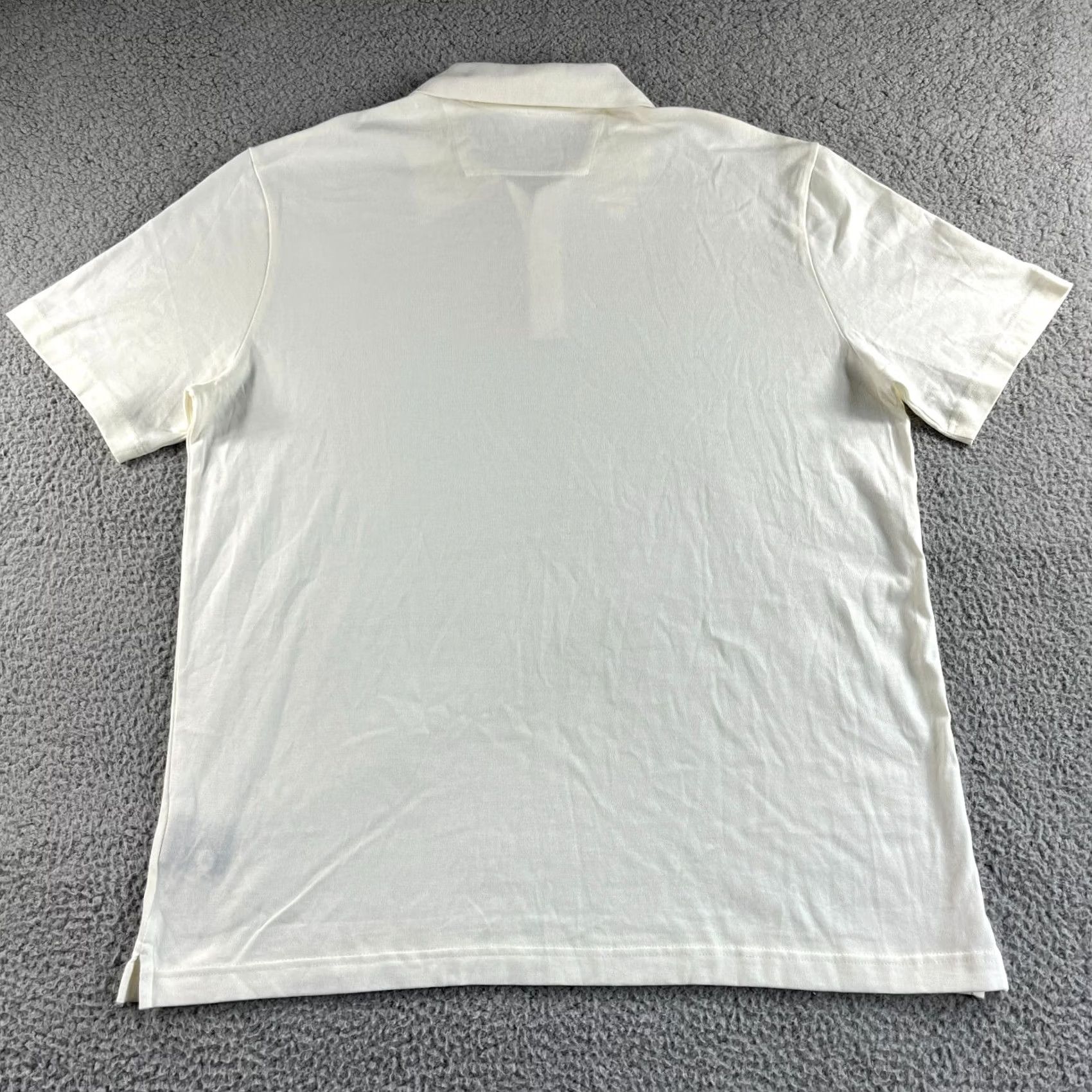 BUGATCHI BUGATCHI Polo Shirt Mens XL Ivory Golf Sports Classic Pima Cotton Short Sleeve Collared Pullover Button Logo Casual Formal Workwear Size US XL / EU 56 / 4 - 5 Thumbnail