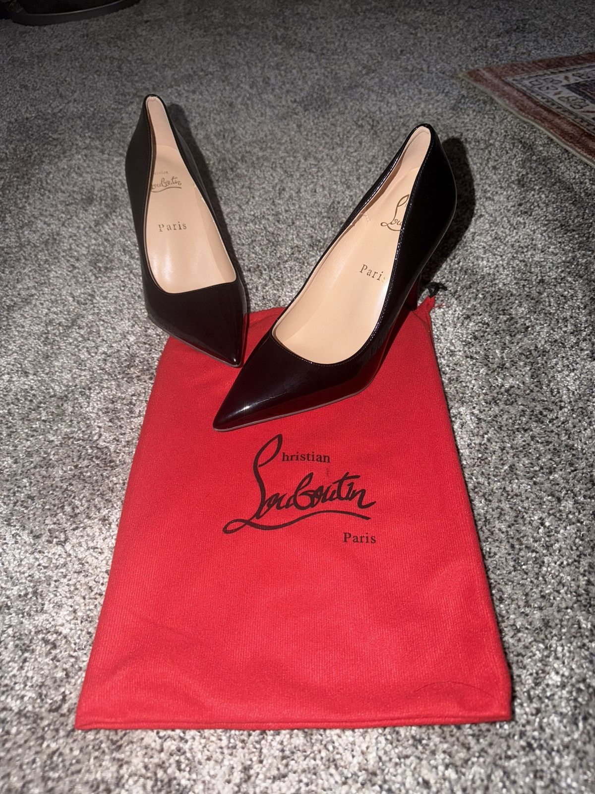 Red Bottom Heels in Black, Women's (Size 7.5)