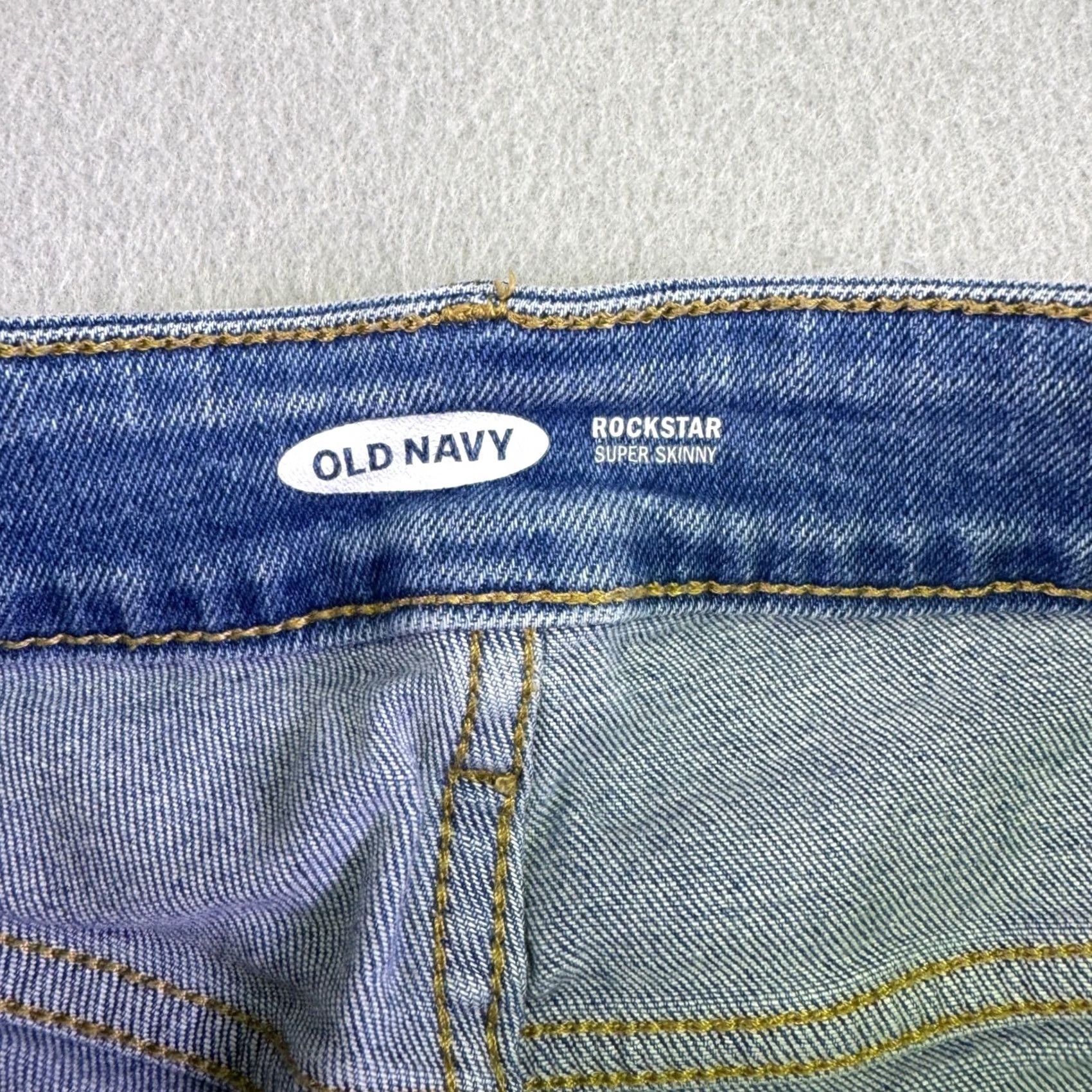 Old Navy Old Navy Rockstar Super Skinny Jean Shorts Blue Distressed Button Fly Size 4 Womens Denim Cut-Off Distressed Jeans Summer Festival Size 27" / US 4 / IT 40 - 4 Thumbnail