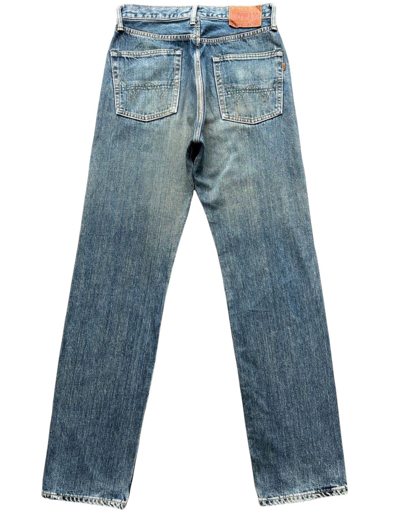 Edwin Vintage Edwin 505x Selvedge Distressed Denim Jeans 31x35 Size US 31 - 3 Thumbnail