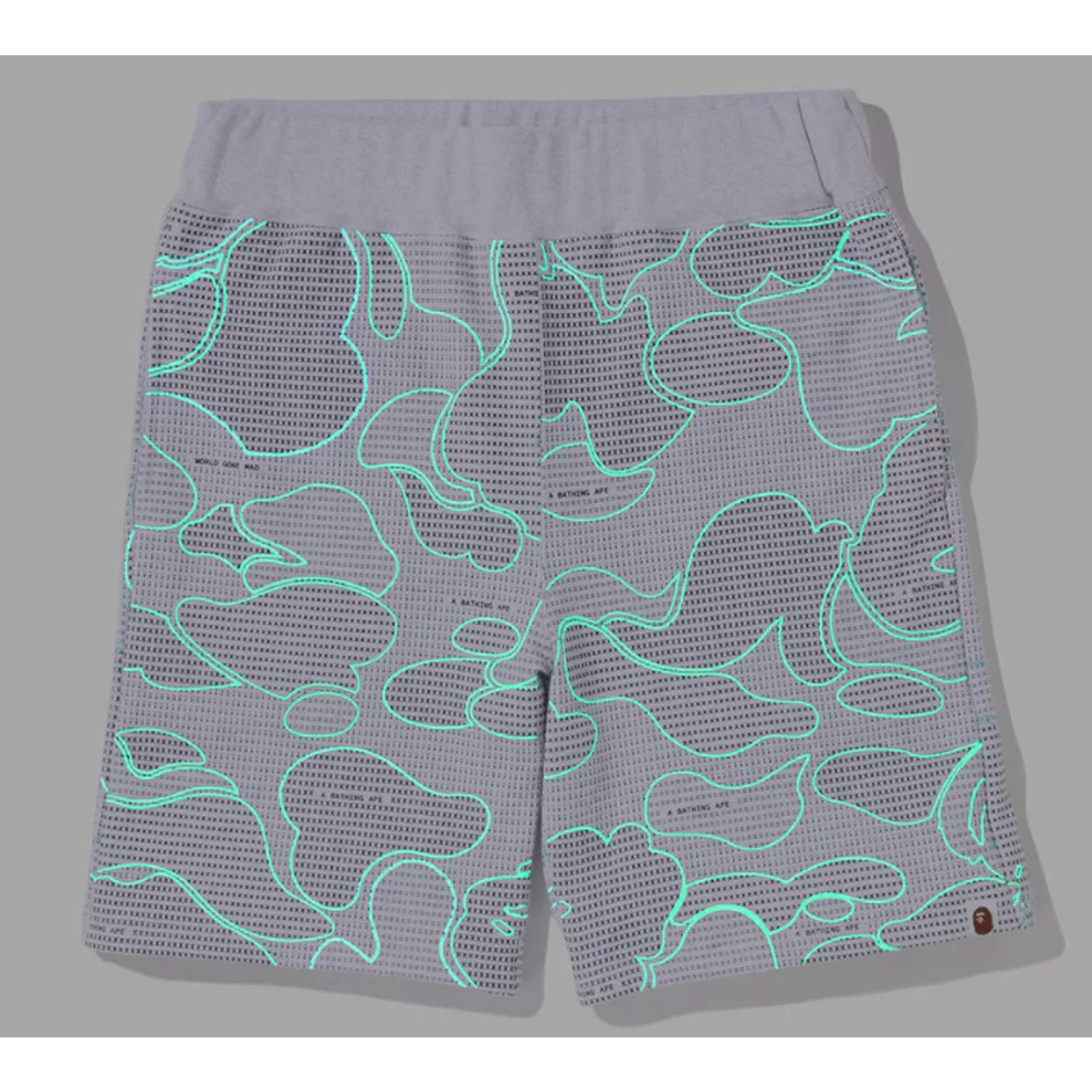 Bape Bape Text Code Camo Grey Sweat Shorts Size Small Size US 29 - 3 Thumbnail