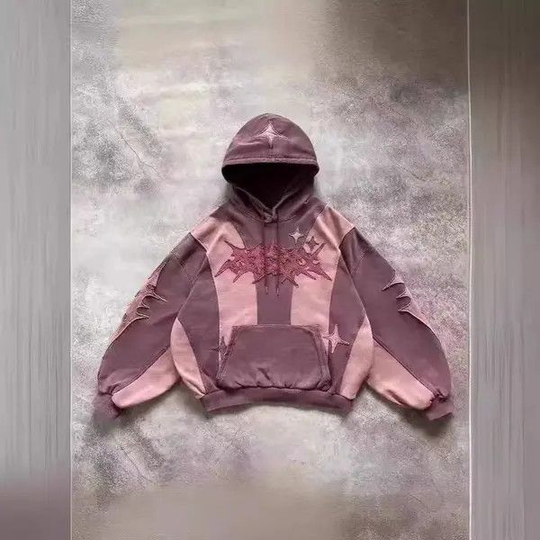 VIBE Custom Star Patchwork Oversized Pullover Hoodies Size US L / EU 52-54 / 3 - 7 Thumbnail