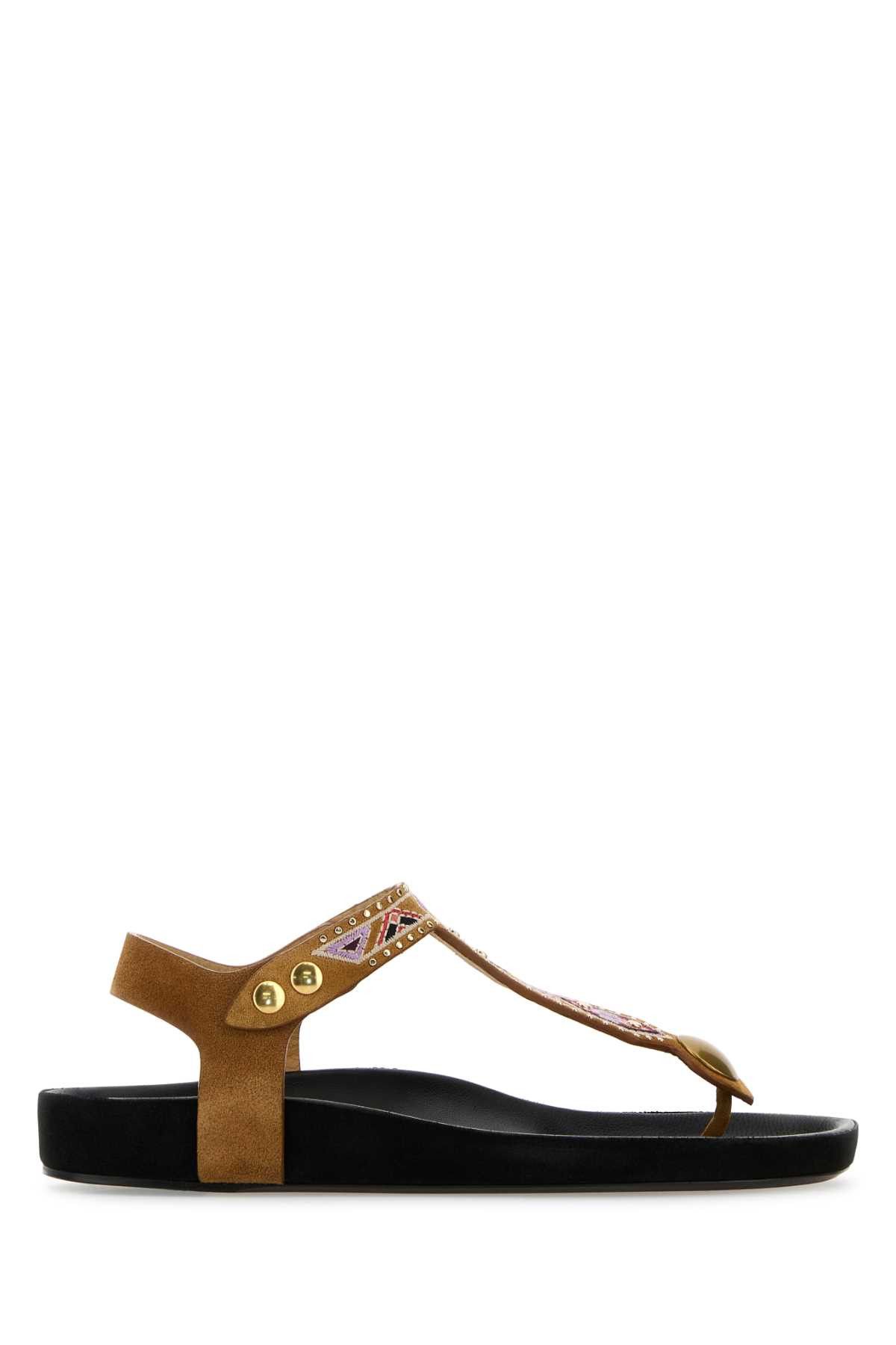 Embellished Suede Sandals