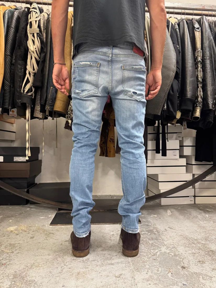 Designer × Dsquared2 × Vintage AW2014 DSquared2 Blue Distressed Patchwork Slim Denim Jeans Size US 31 - 3 Thumbnail