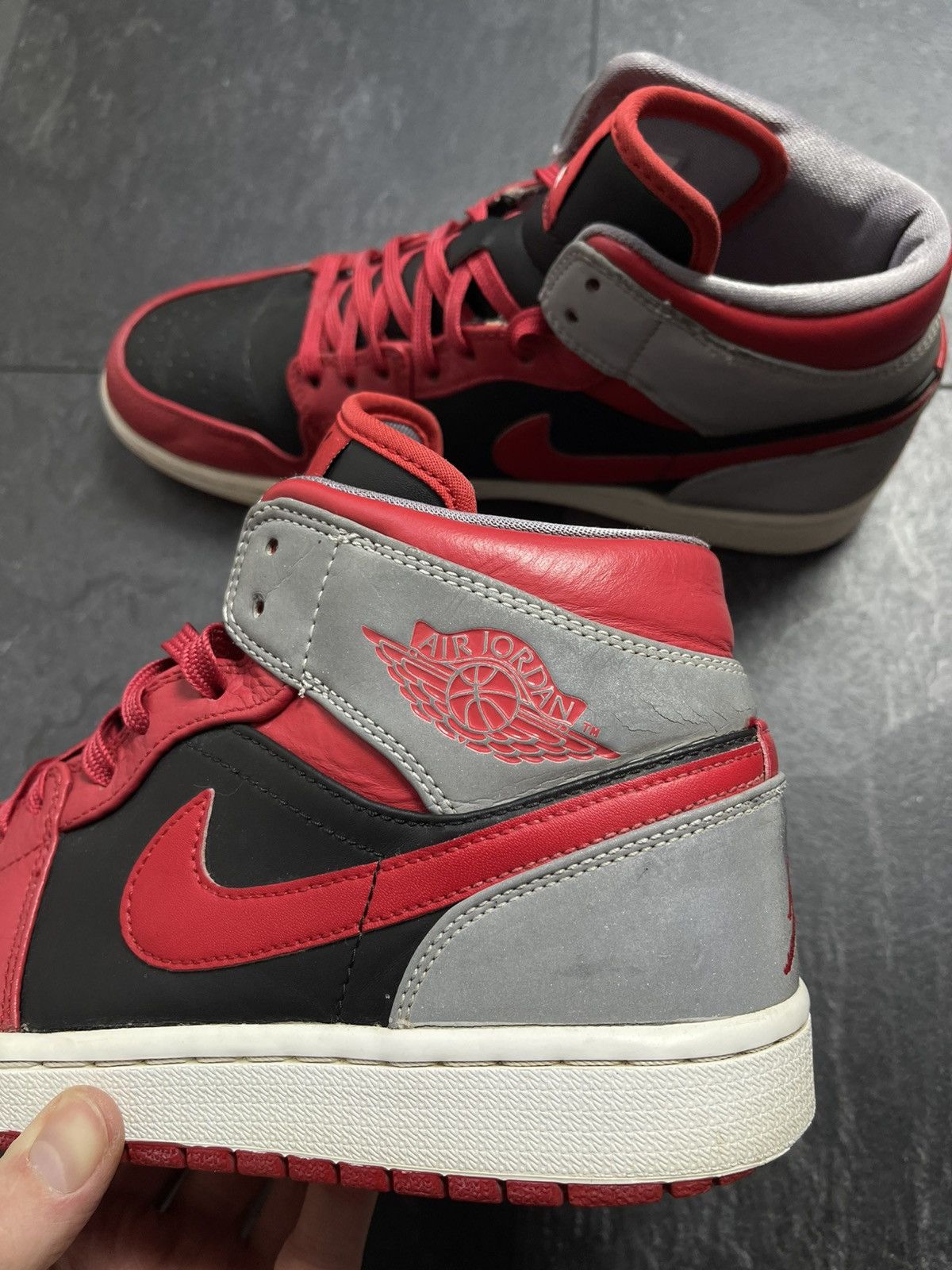 Streetwear Vintage Nike air jordan 1 mid fire red reflective Size US 10 / EU 43 - 10 Thumbnail