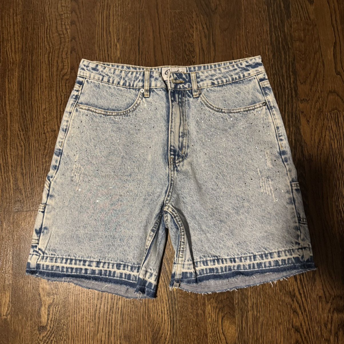 Other OneofOne Rhinestone Denim Shorts Size US 32 / EU 48 - 1 Thumbnail