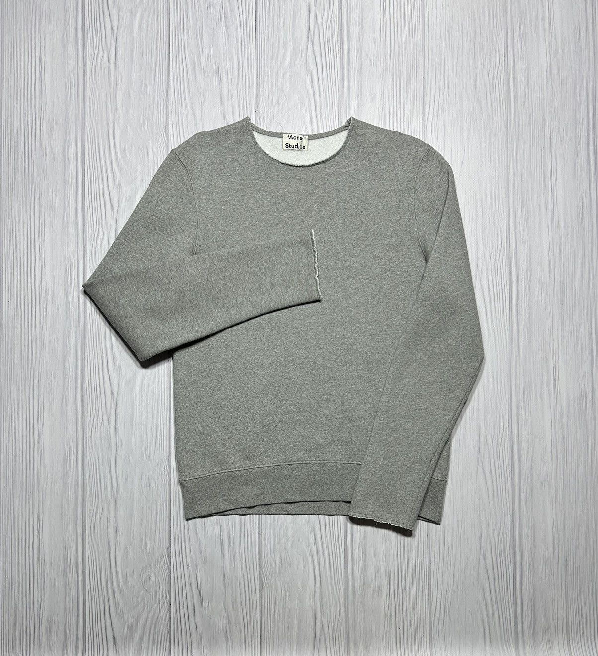 Acne Studios × Designer Acne Studios Fabien PAW15 Grey Fleece Crewneck Sweater Size US S / EU 44-46 / 1 - 2 Thumbnail