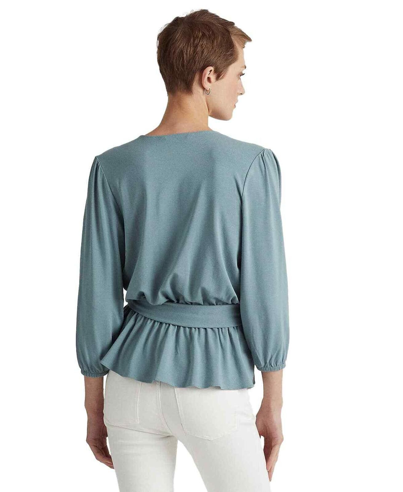 Lauren Ralph Lauren Lauren Ralph Lauren Highland Sea Jersey Peplum Blouse M Size M / US 6-8 / IT 42-44 - 2 Thumbnail