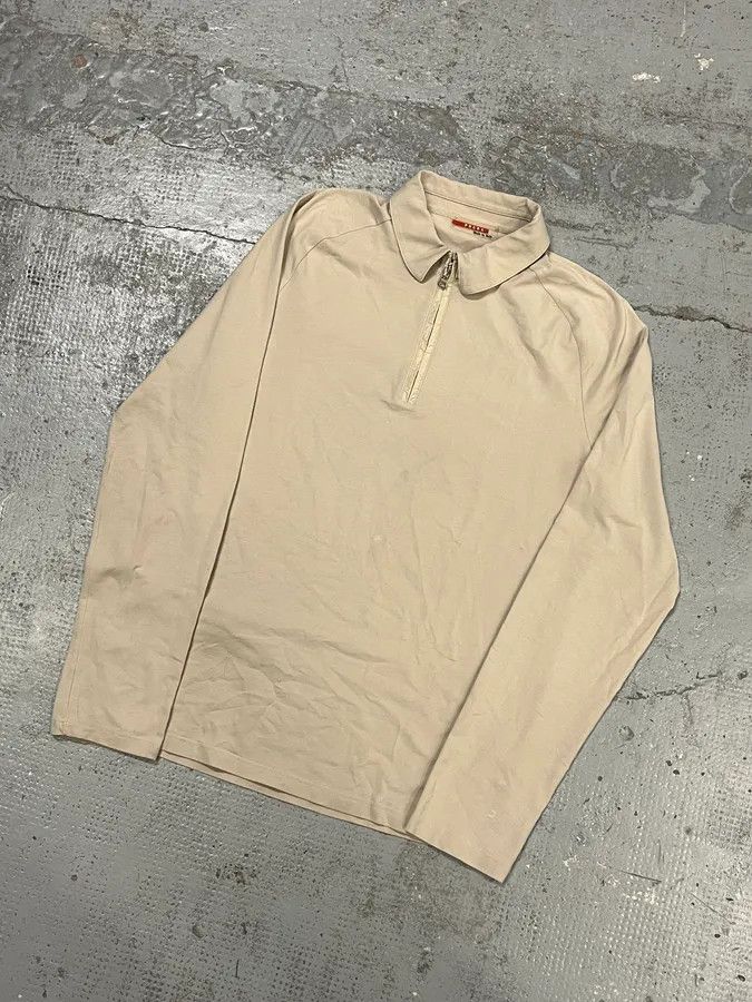 Prada 2000s Prada Beige Half-Zip Linea Rosa Sweater Size US M / EU 48-50 / 2 - 4 Thumbnail