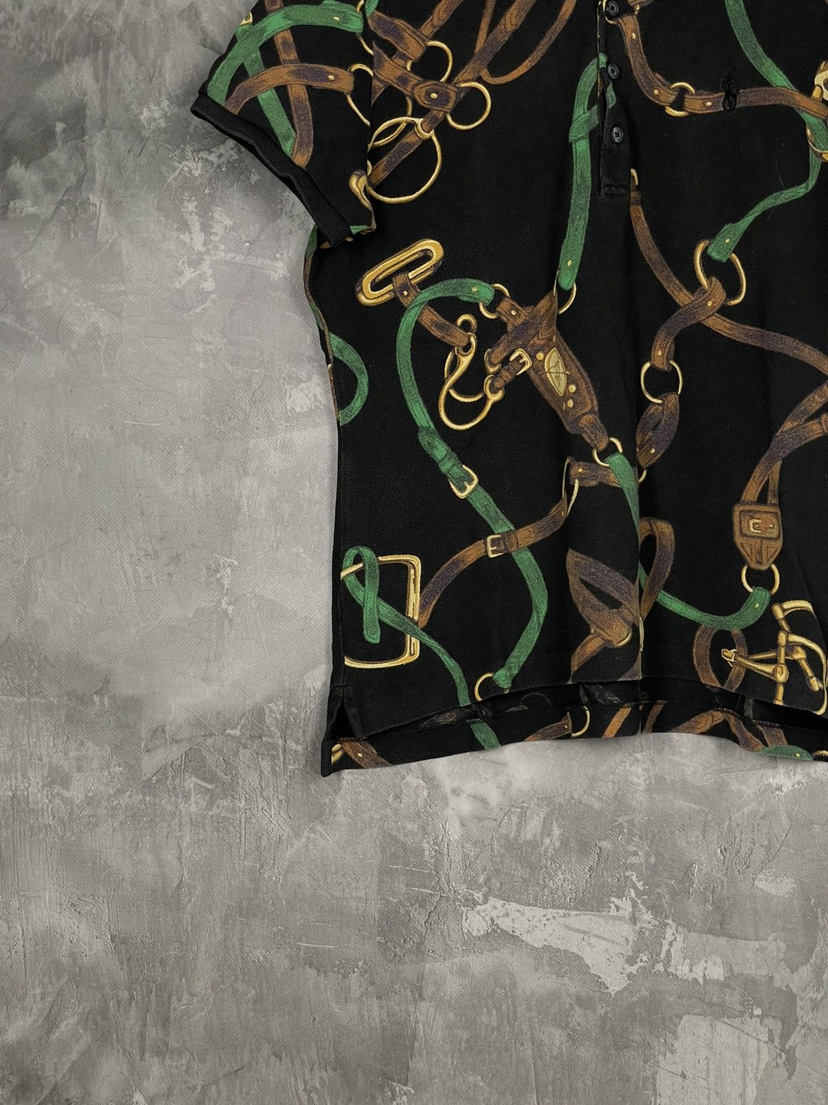 Polo Ralph Lauren × Ralph Lauren Polo Ralph Lauren Vintage Crazy Chains And Belts Logo Polo T Size L / US 10 / IT 46 - 5 Thumbnail