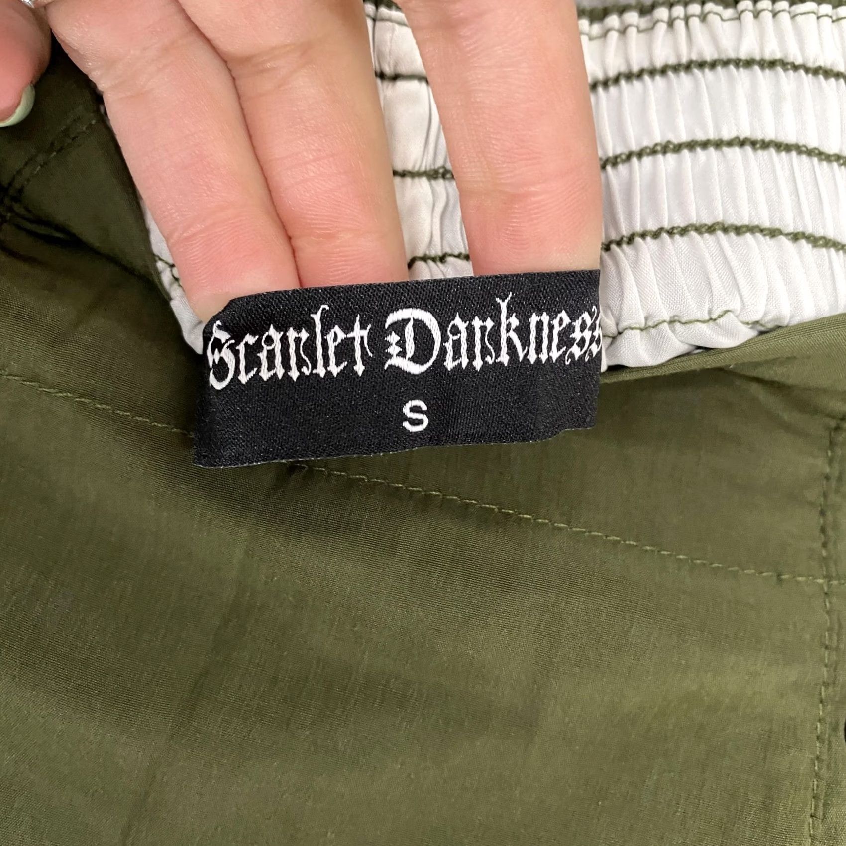 Vintage Scarlet Darkness Maxi Skirt Womens Small Green Lace Up Renfaire Gothic Size 28" / US 6 / IT 42 - 4 Thumbnail