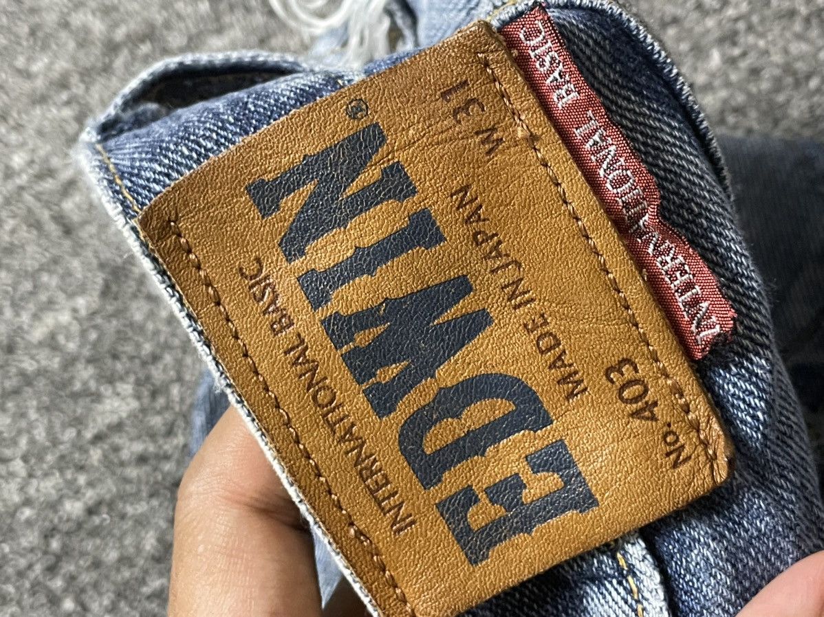 Edwin × Vintage EDWIN 403 Straight Cut Ripped Jeans (106) Size US 32 / EU 48 - 8 Thumbnail