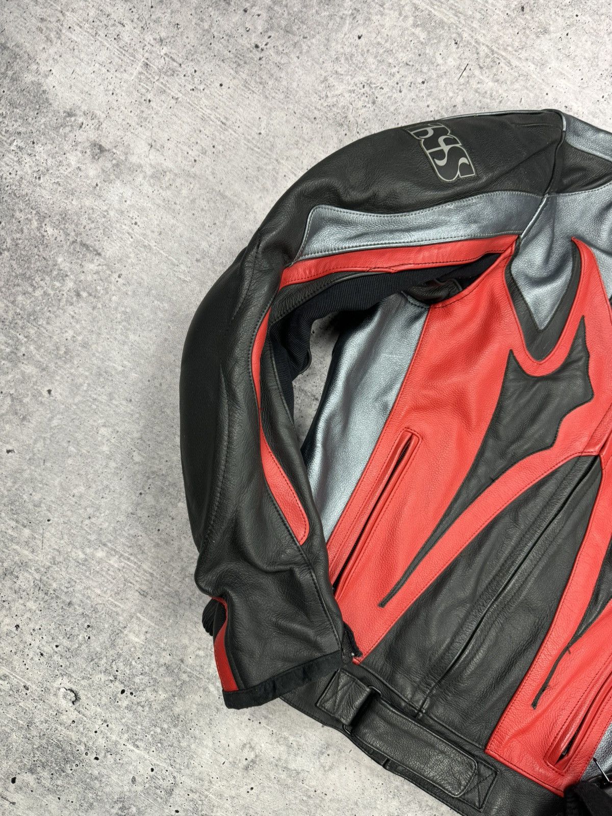 Genuine Leather × Vintage Vintage IXS Y2K Leather Reflective Racing Moto Bomber Jacket Size US M / EU 48-50 / 2 - 7 Thumbnail