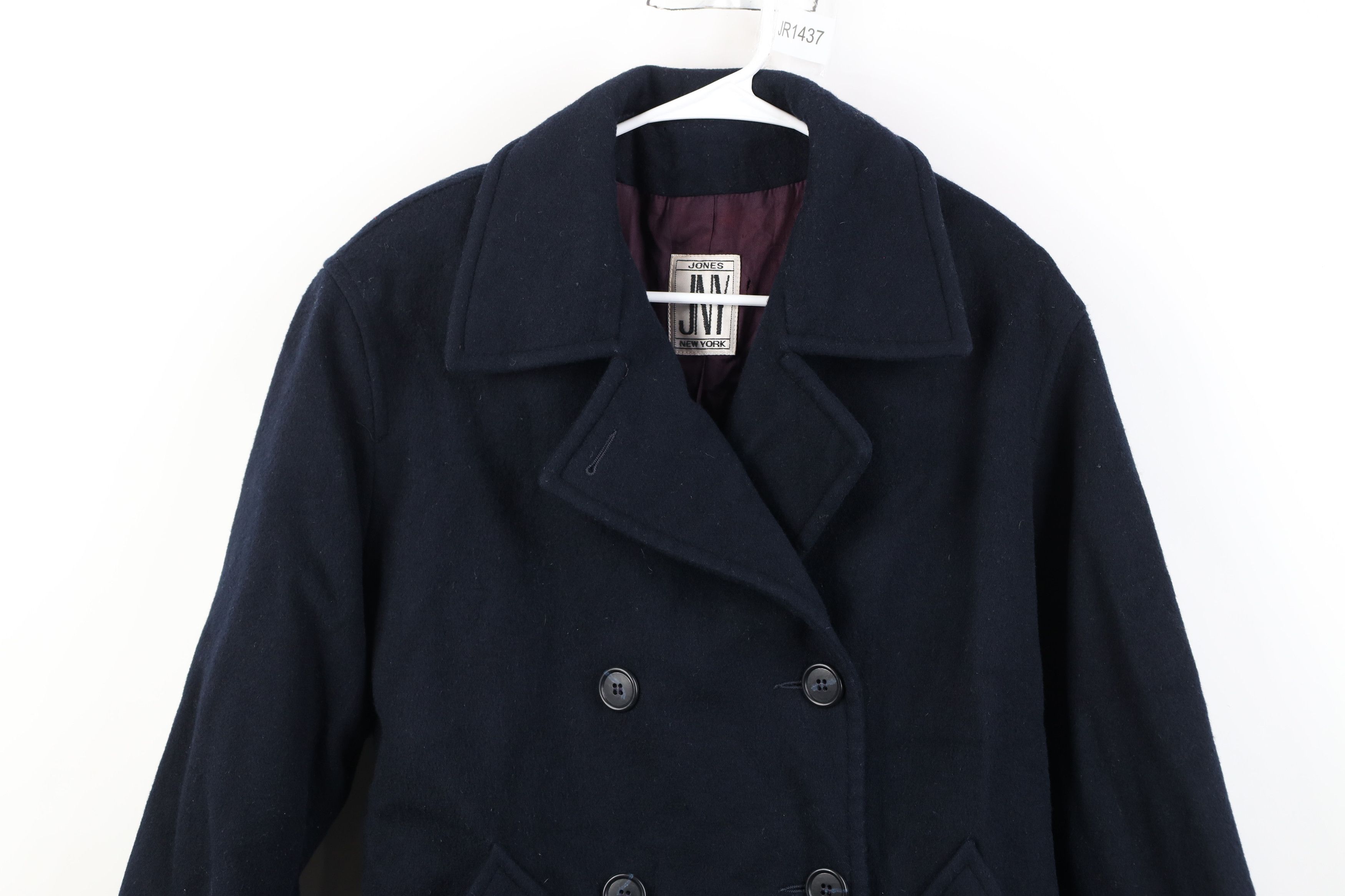 Vintage Vintage 90s Streetwear Breasted Peacoat Jacket Navy Blue Size L / US 10 / IT 46 - 2 Thumbnail