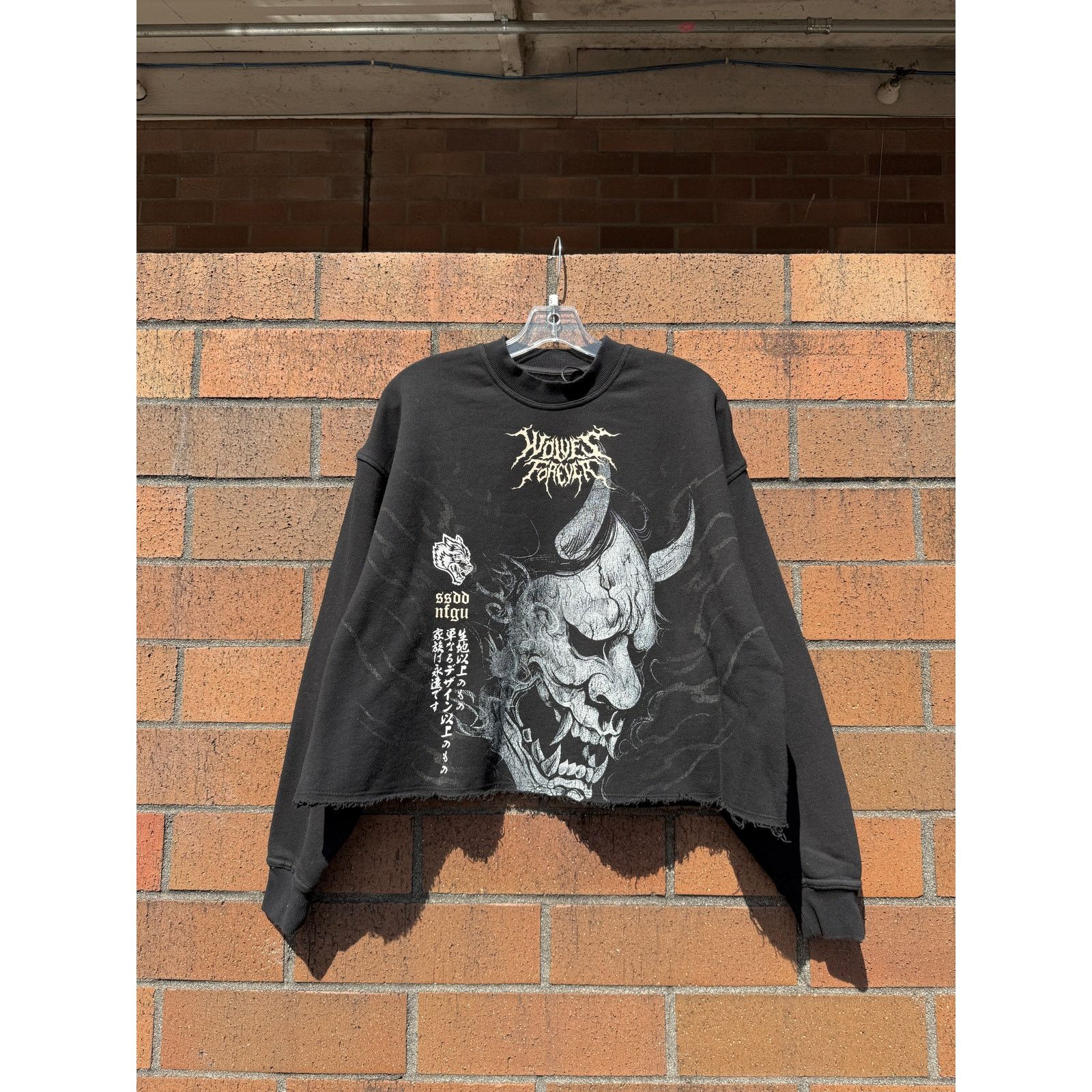Darc Sport Darc Sport Hannya Inferno Raw Hem Box Cut Crewneck Black Size US M / EU 48-50 / 2 - 1 Thumbnail
