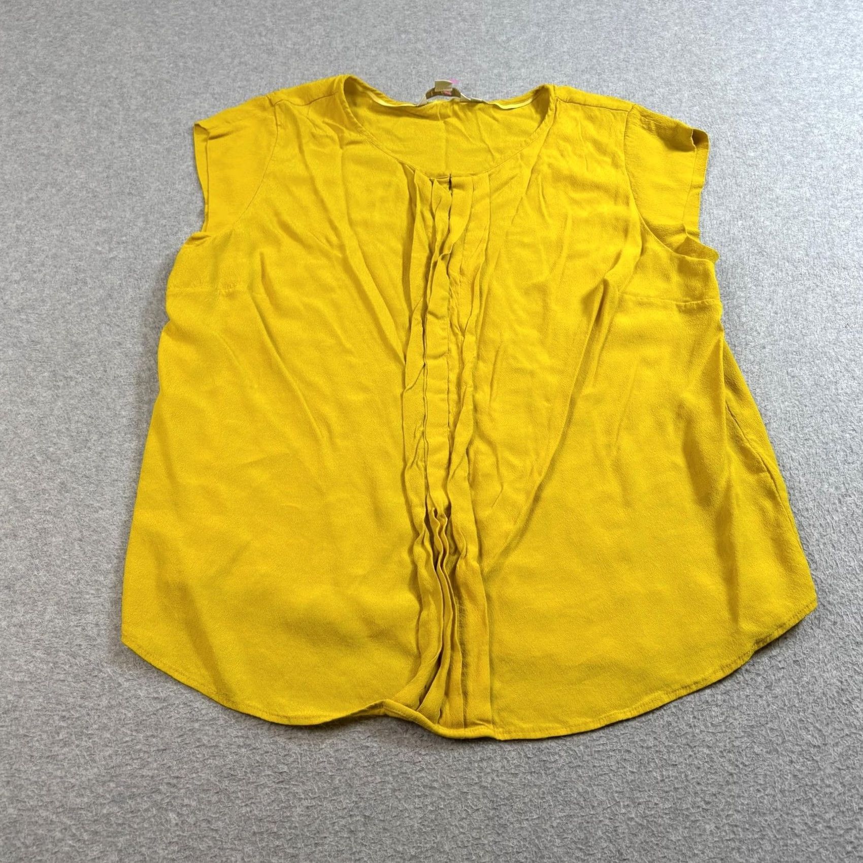 Boden Boden Shirt Women 16 US Pleated Front Cap Sleeve Viscose Boho Yellow Blouse Womens Size XXL / US 16-18 / IT 52-54 - 2 Thumbnail