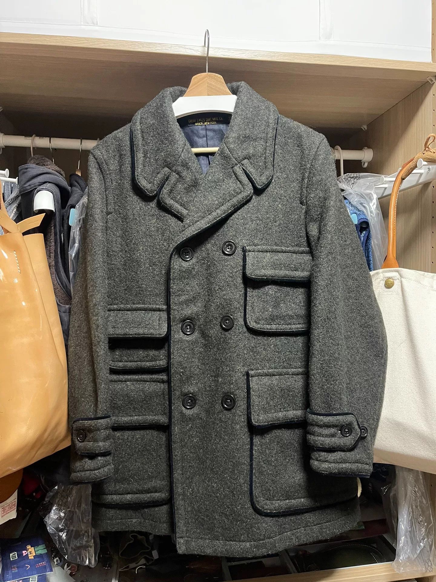 Freewheelers classic gray double-breasted wool coat Size US M / EU 48-50 / 2 - 1 Thumbnail