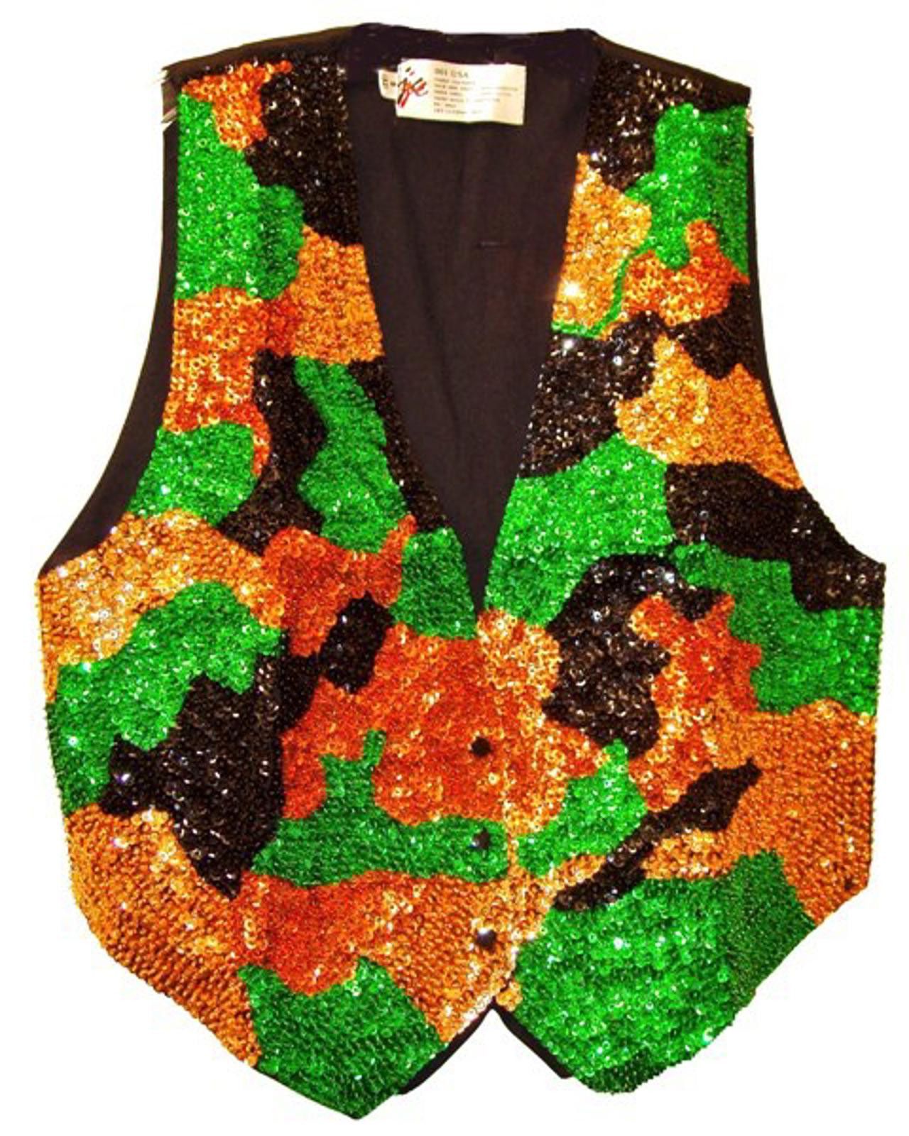 Designer Sequin Vest CAMOUFLAGE Army Size ONE SIZE - 1 Preview